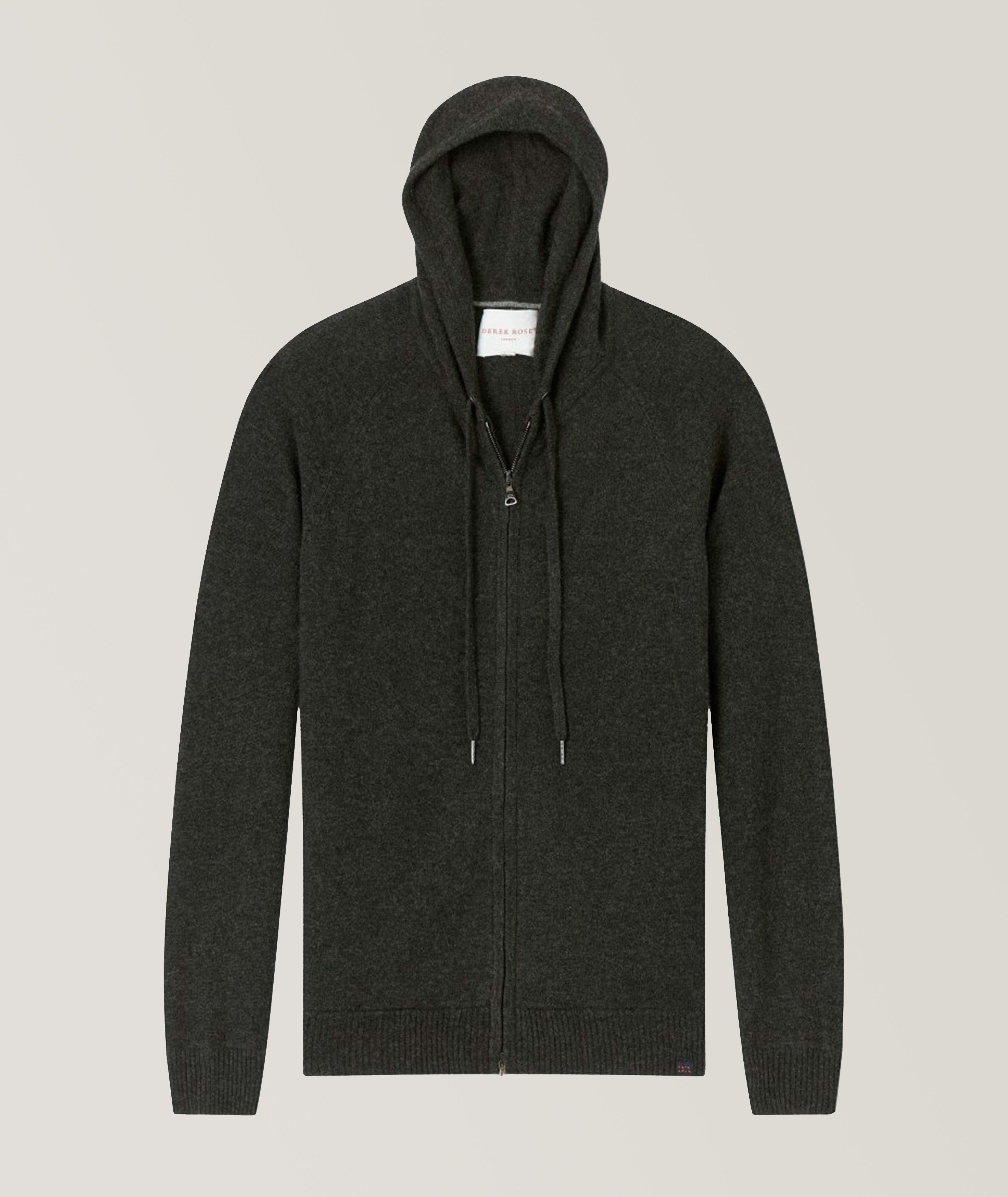 Zip-Up Cashmere Jersey Hooded Sweater image 0