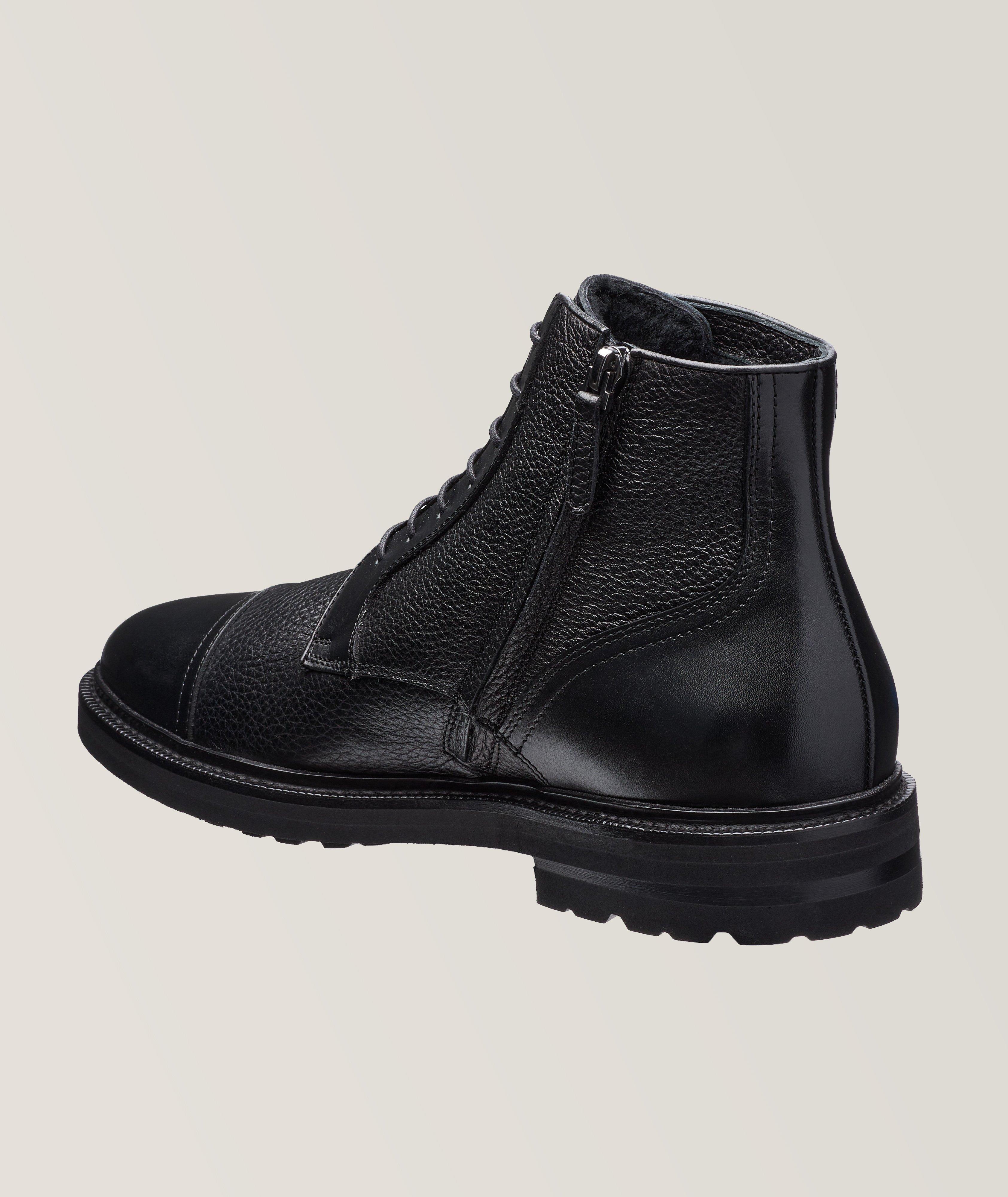 Deerskin Shearling Lined Captoe Zip Boot image 1