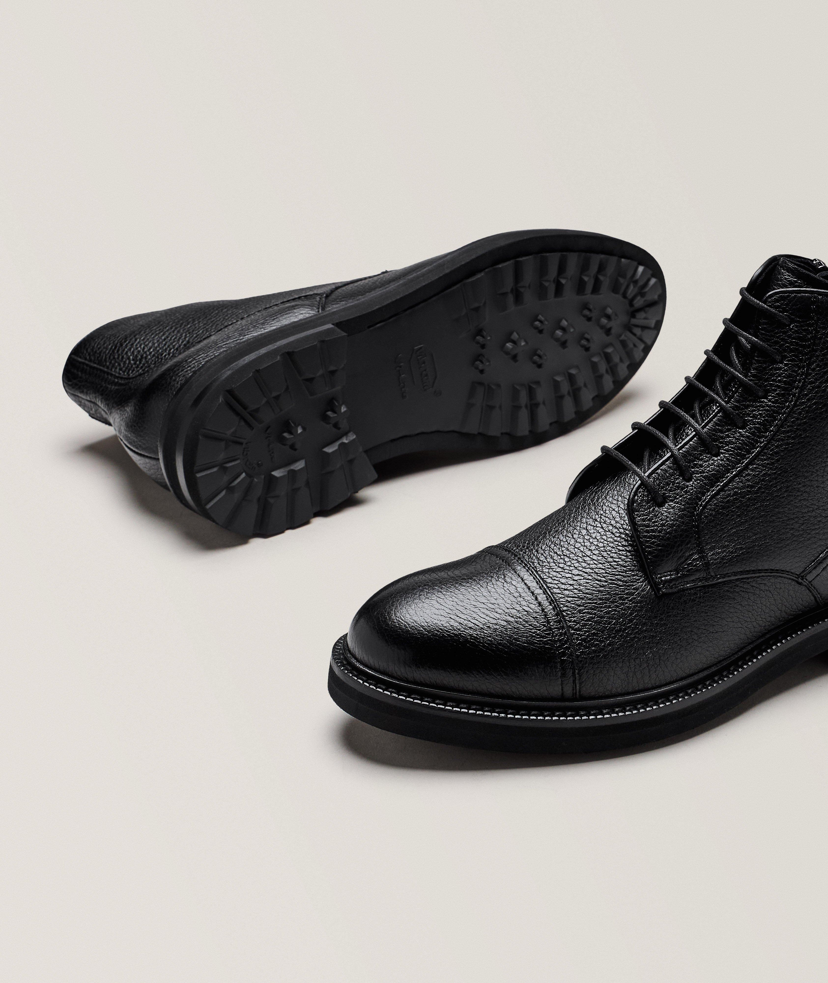 Deerskin Shearling Lined Cap-Toe Zip Boots image 4