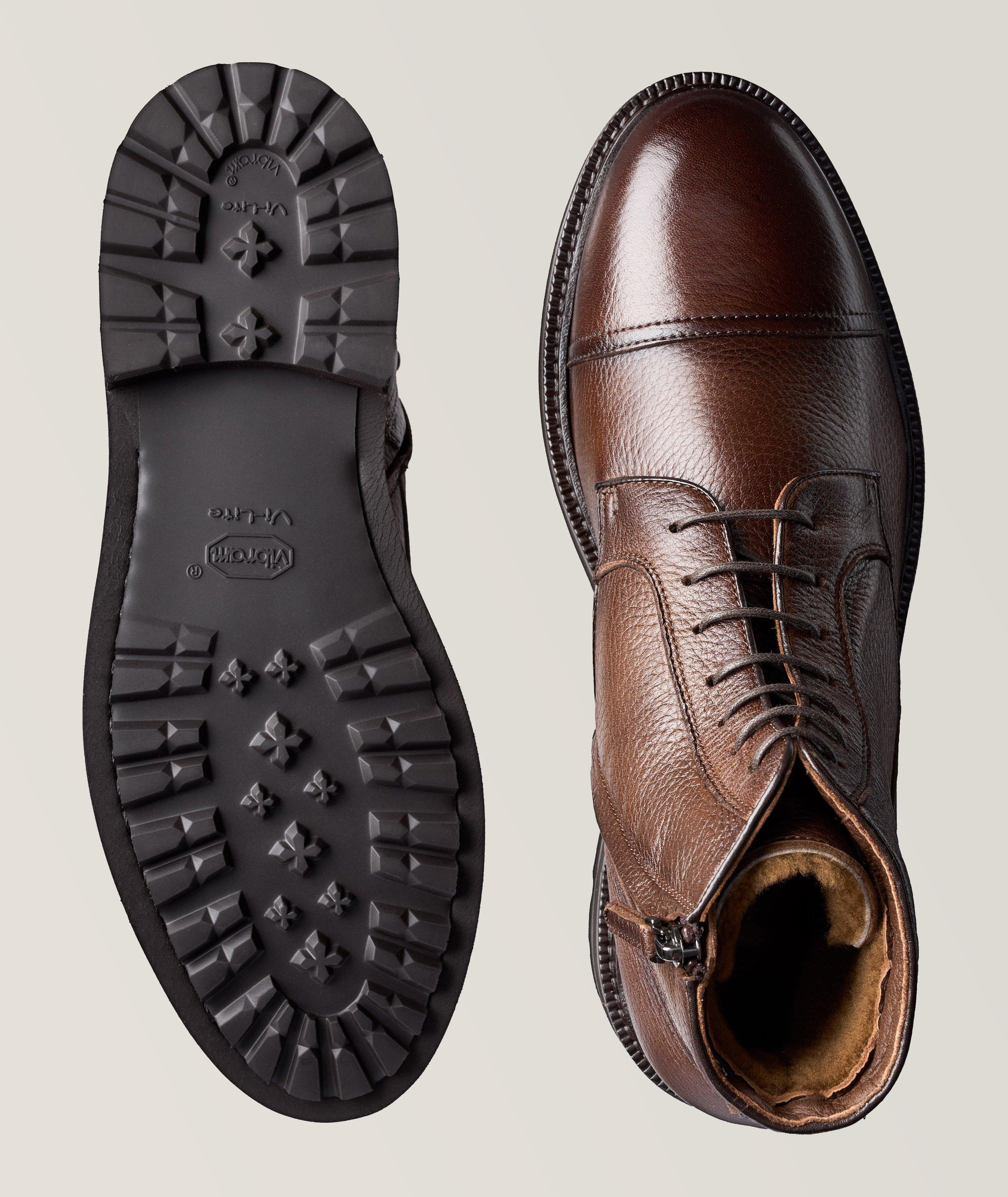 Deerskin Shearling Lined Cap-Toe Zip Boot image 2
