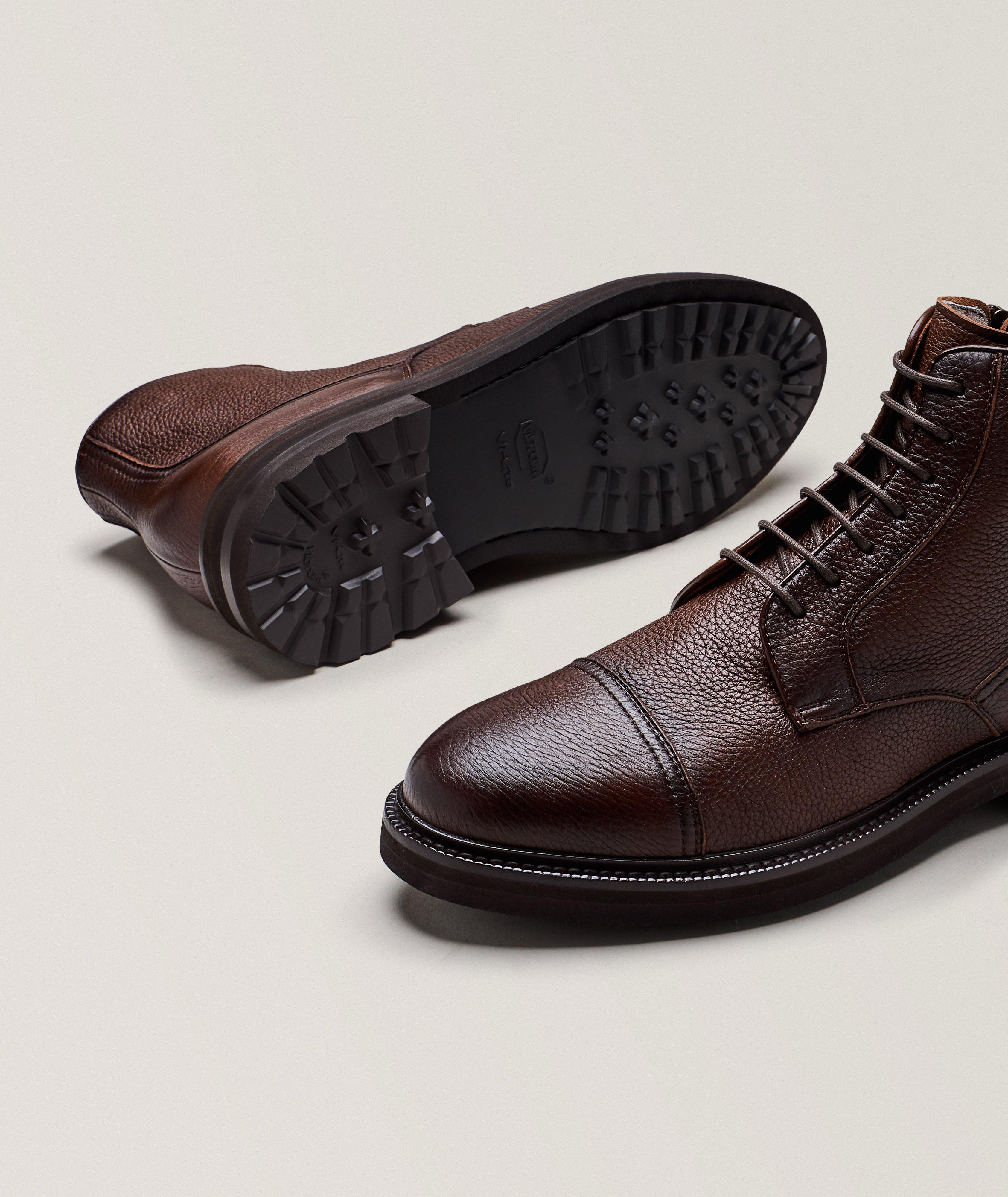 Deerskin Shearling Lined Cap-Toe Zip Boots image 4