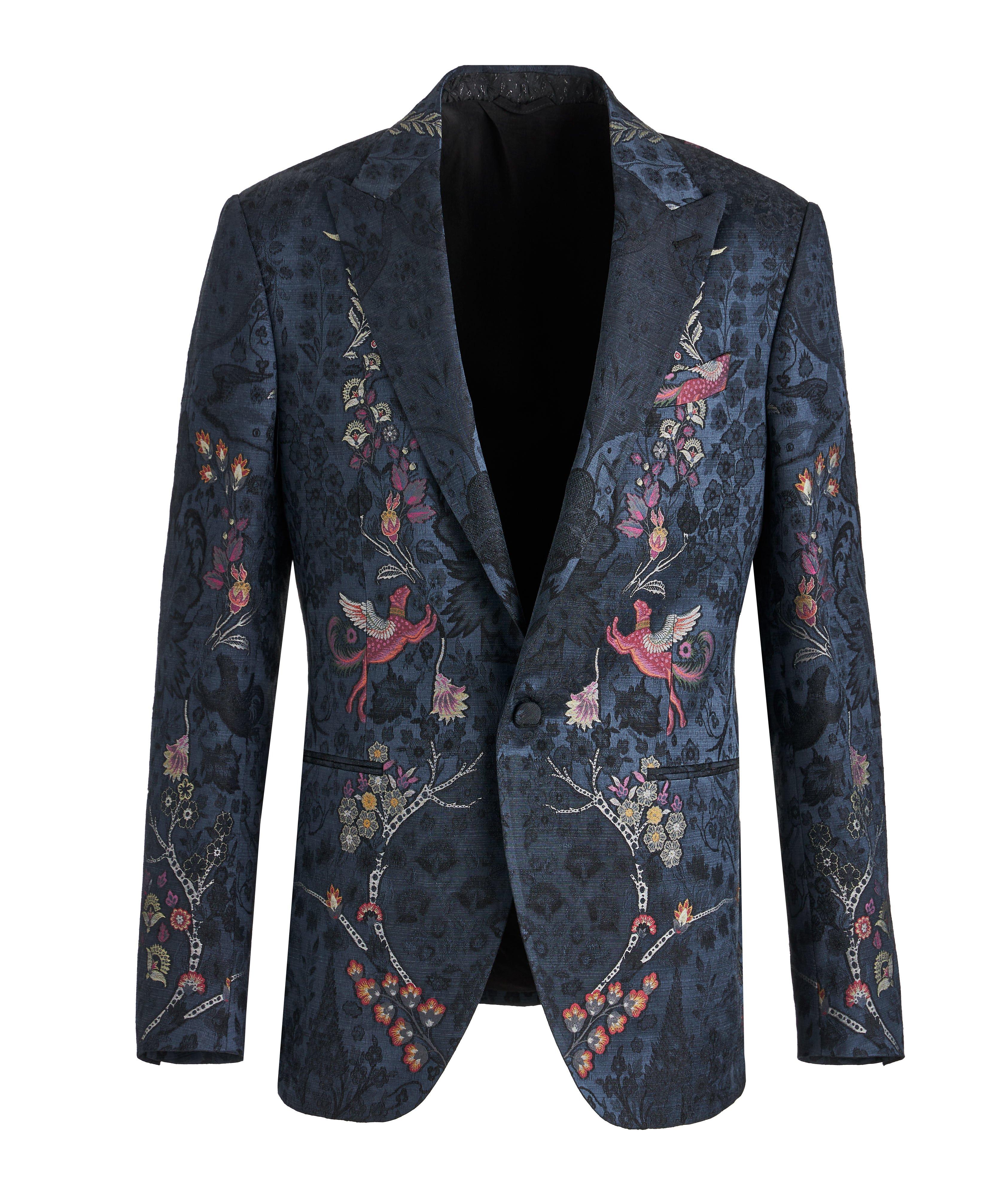 Wool-Silk Floral Jacquard Cocktail Jacket image 0