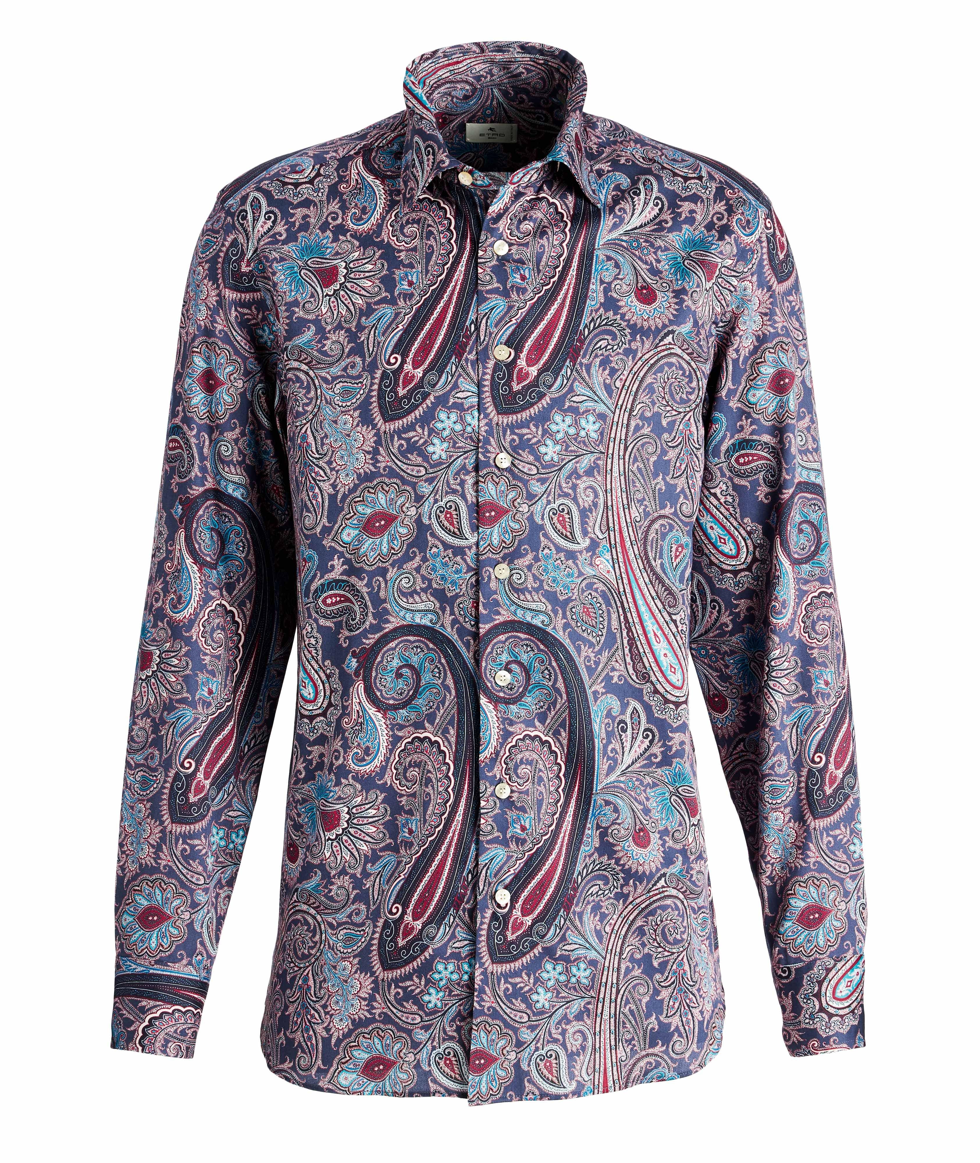 Chemise en coton à motif paisley de coupe amincie image 0