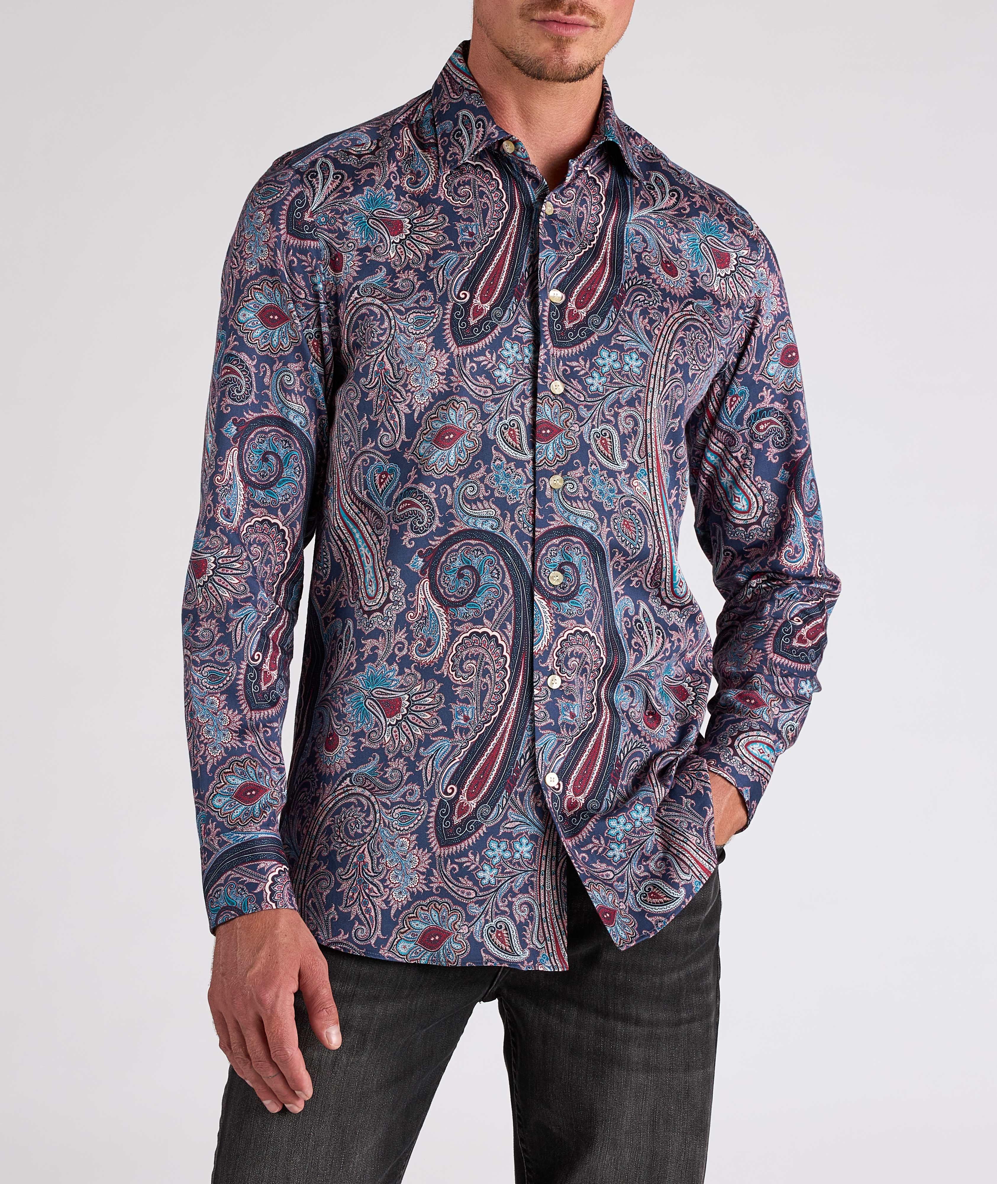 Slim-Fit Paisley Cotton Shirt image 1