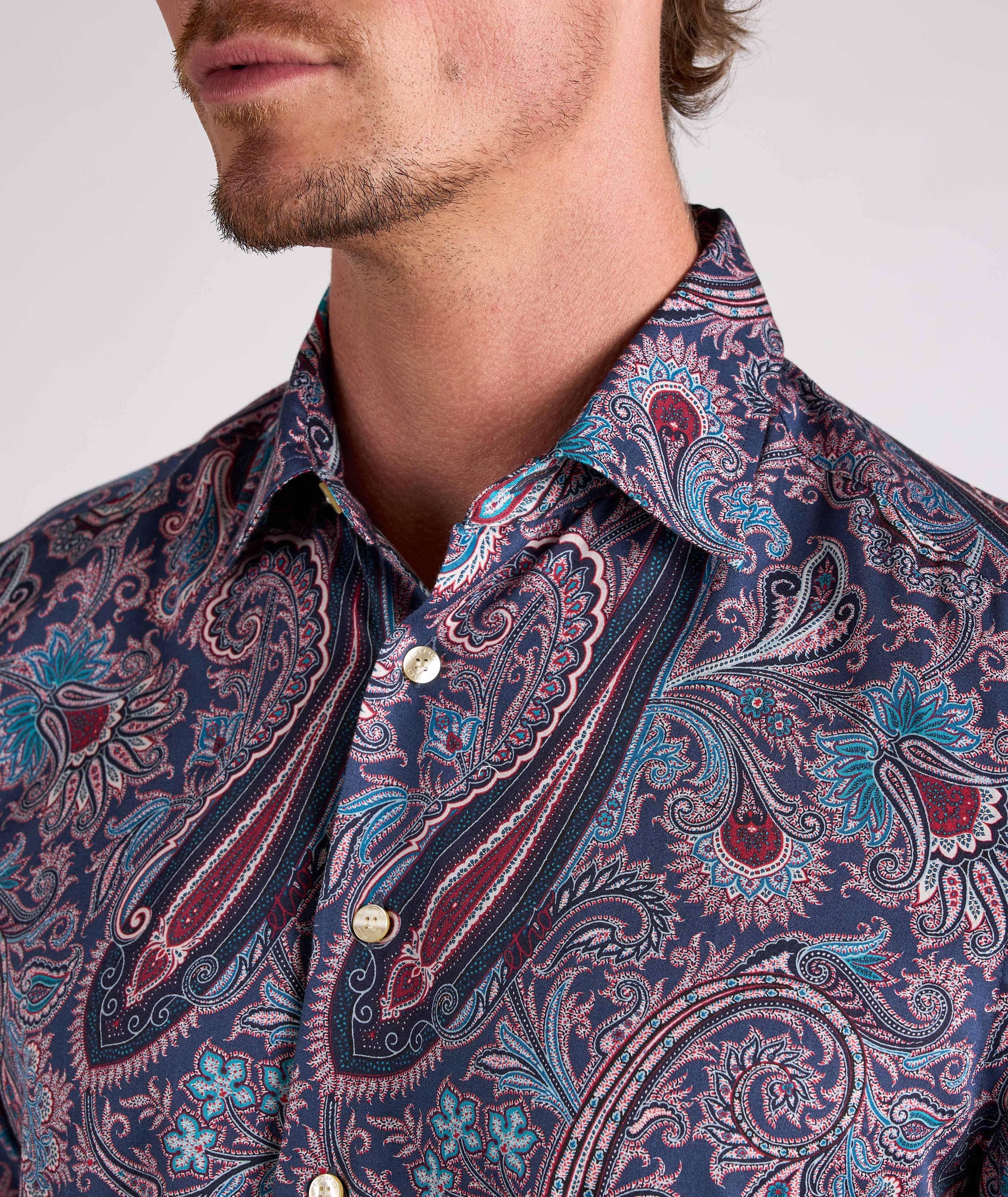 Slim-Fit Paisley Cotton Shirt image 3