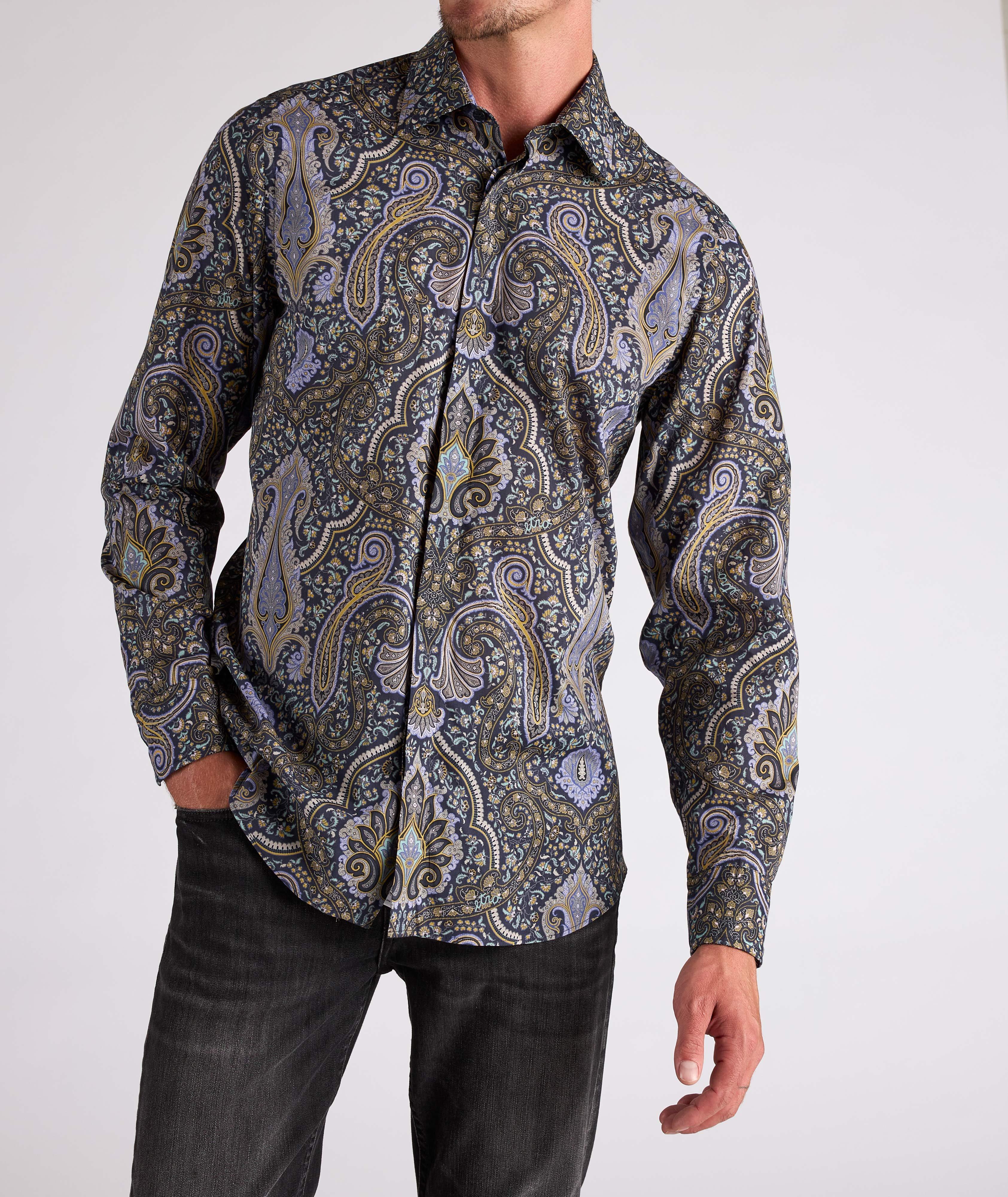 Slim-Fit Paisley Cotton Shirt image 1