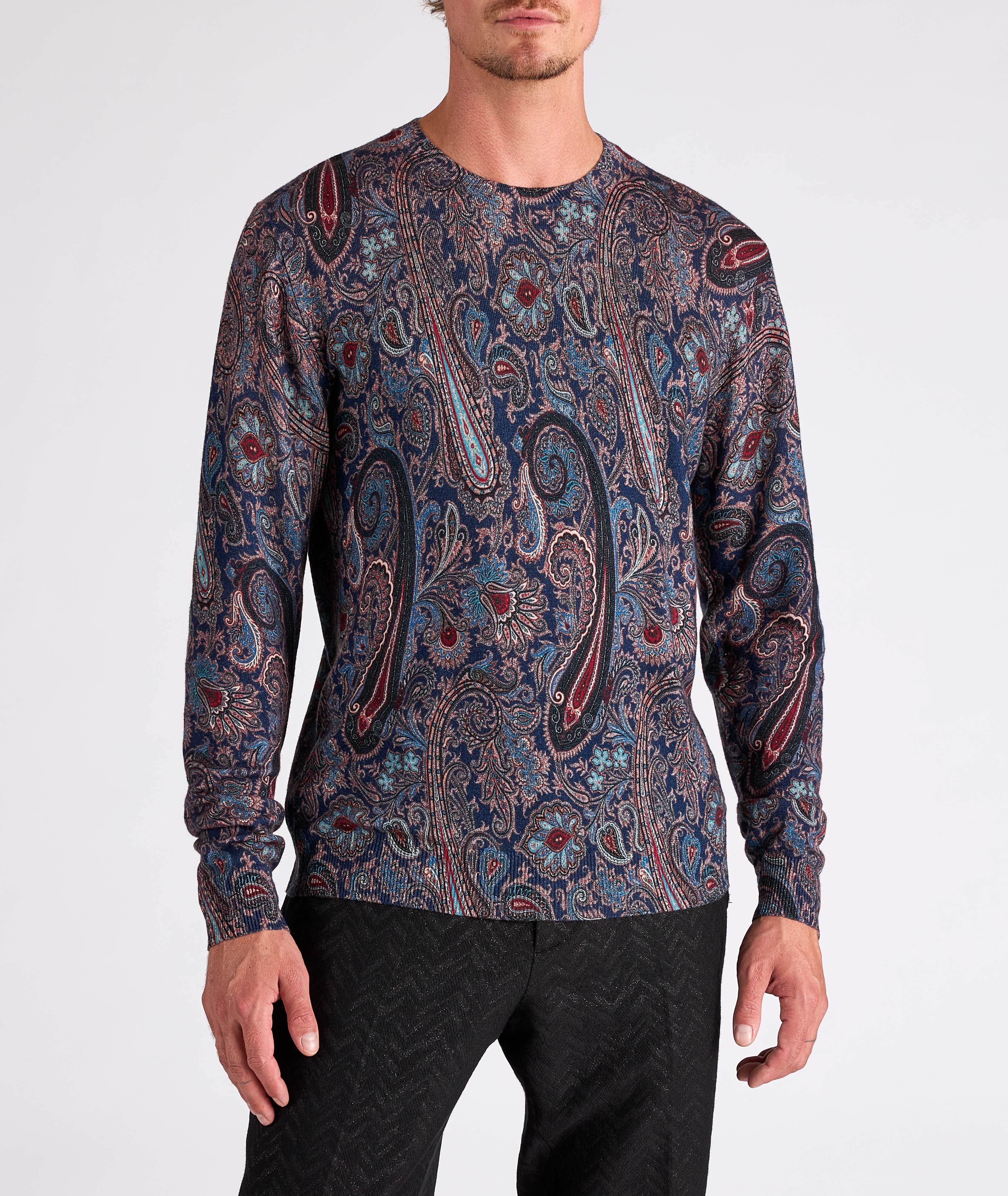 Pull en coton à motif paisley et à encolure ronde image 2
