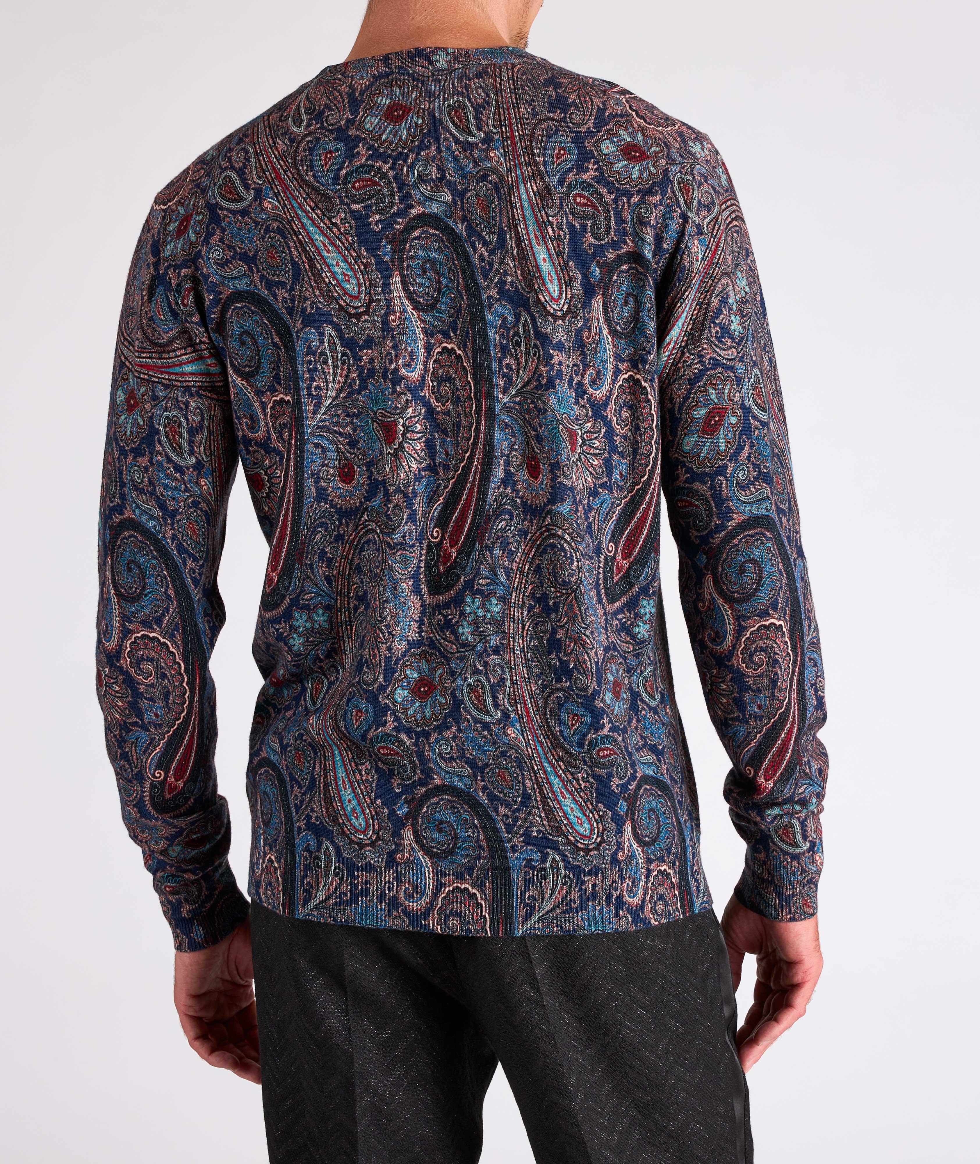 Pull en coton à motif paisley et à encolure ronde image 3
