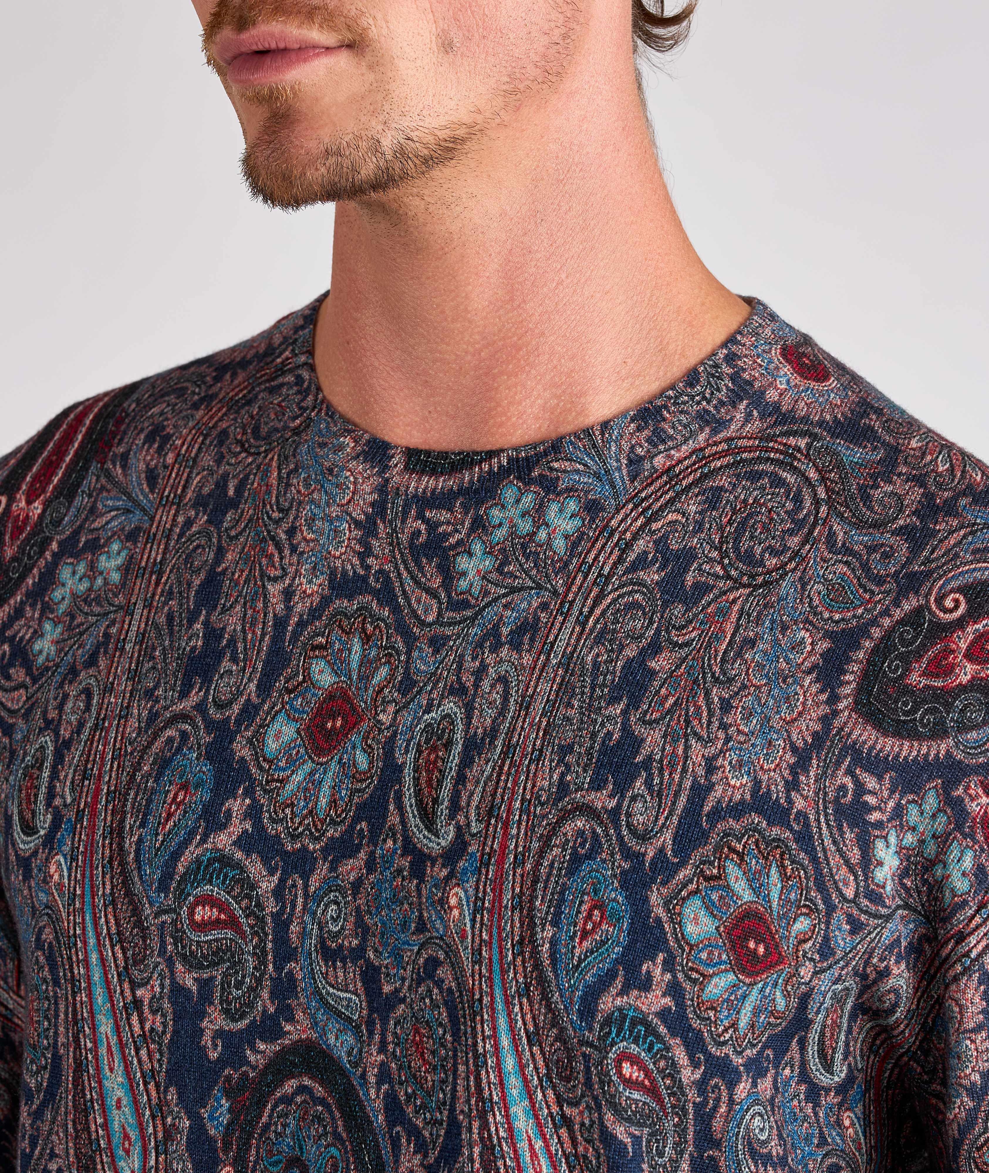 Pull en coton à motif paisley et à encolure ronde image 4
