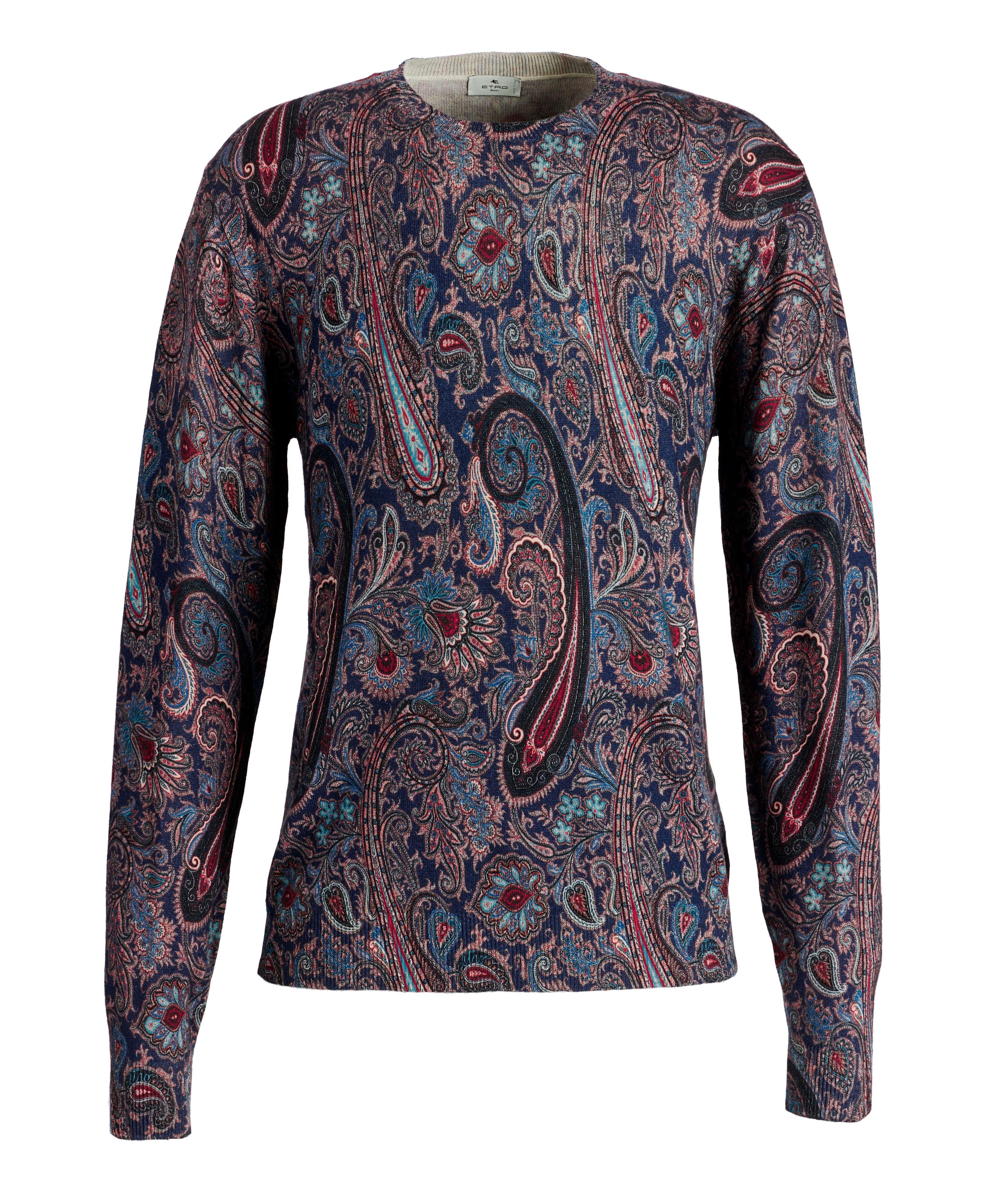 Pull en coton à motif paisley et à encolure ronde image 0