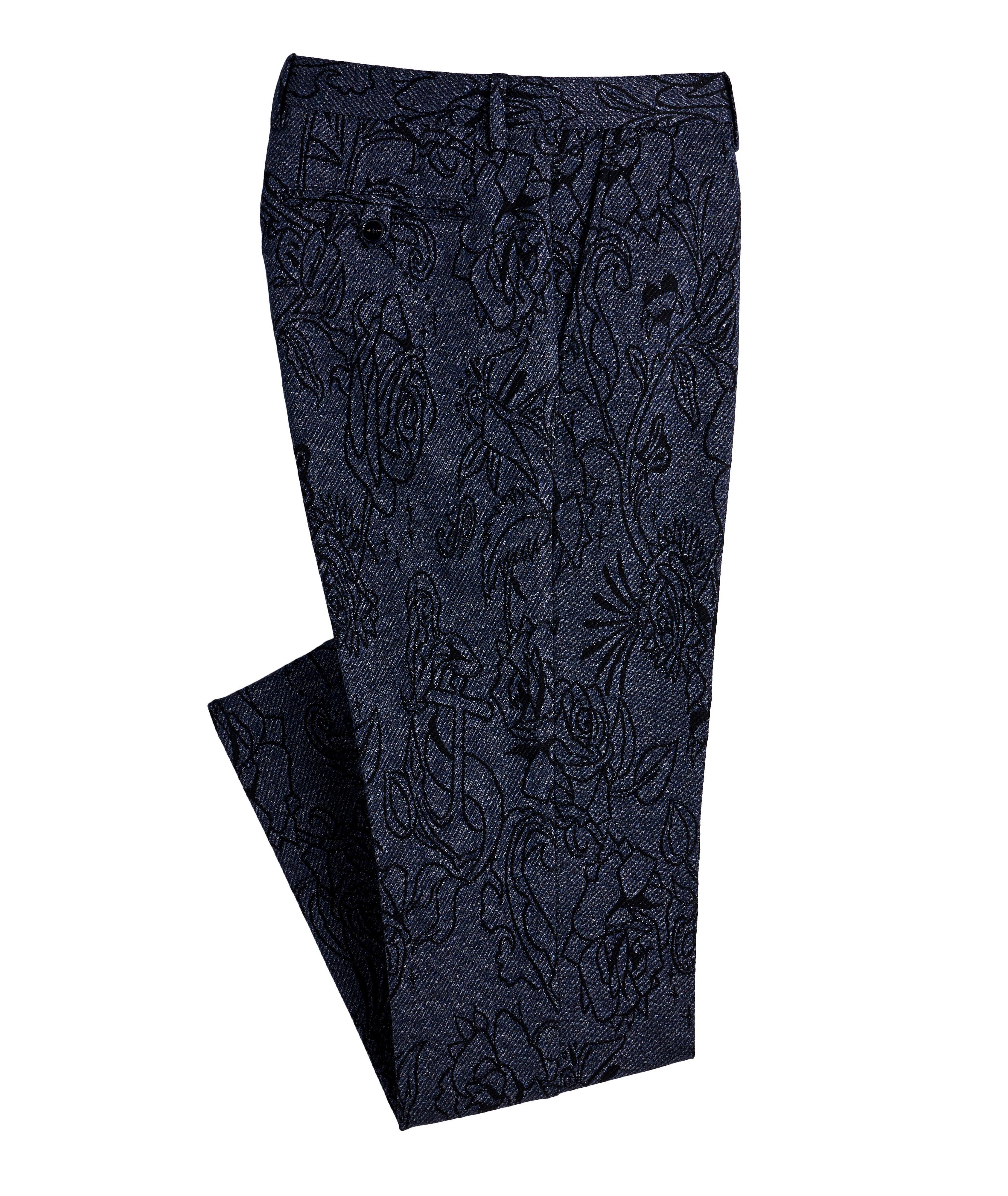 Paisley Print Twill Cotton Trousers image 0