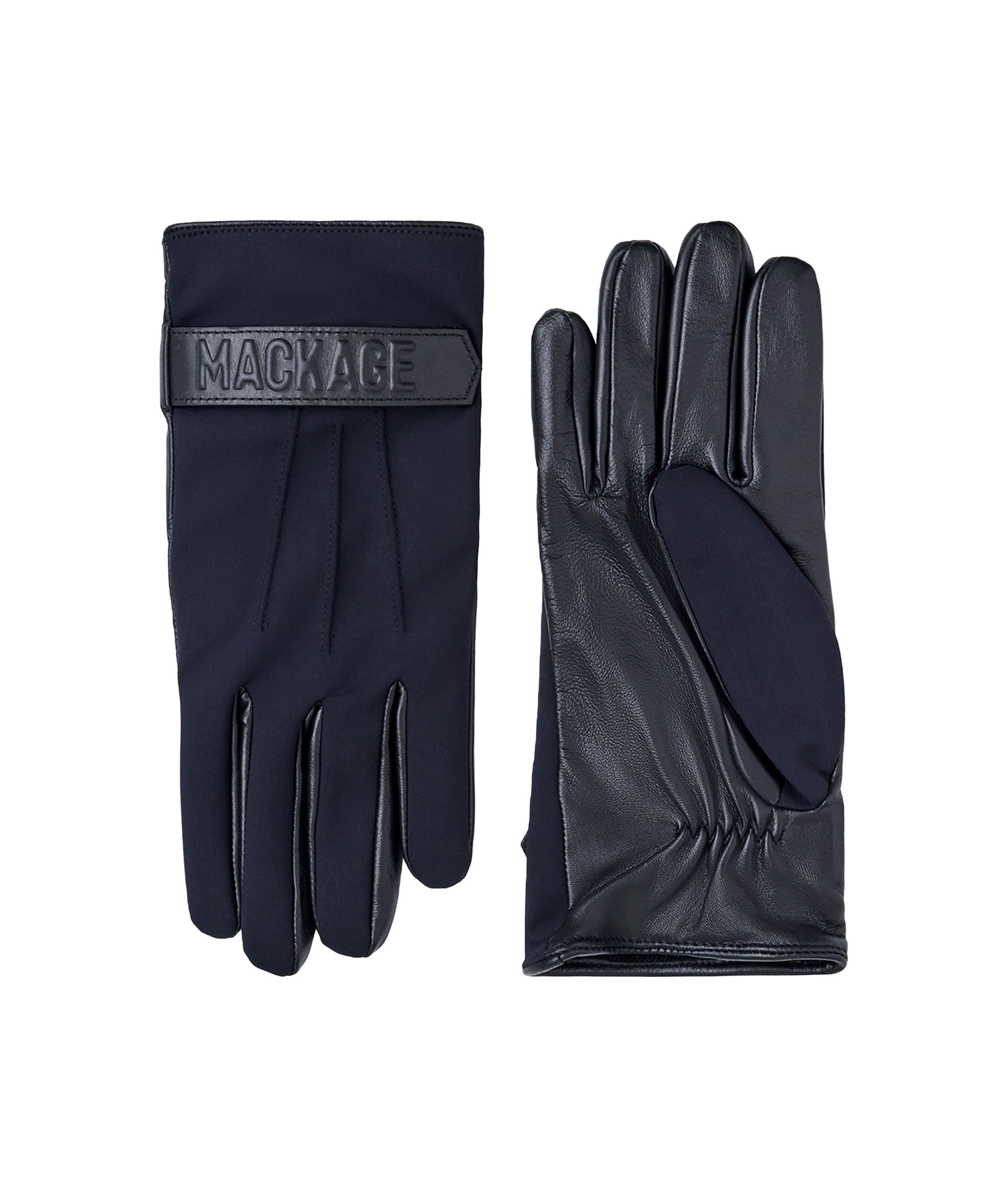 OZ Leather Logo Embossed Cashmere-Blend Gloves image 0