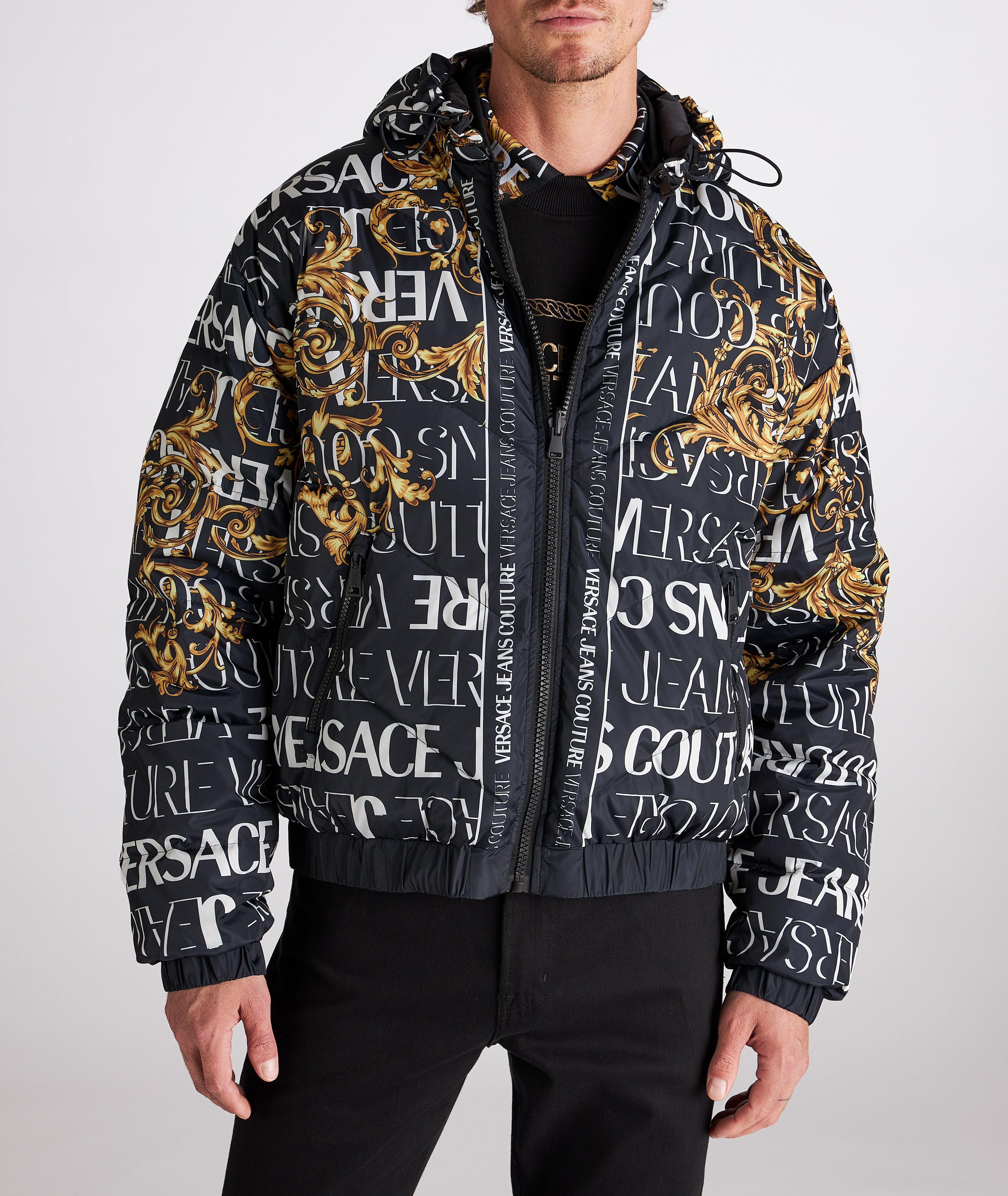 Reversible Baroque Logo Hooded Down Jacket image 2