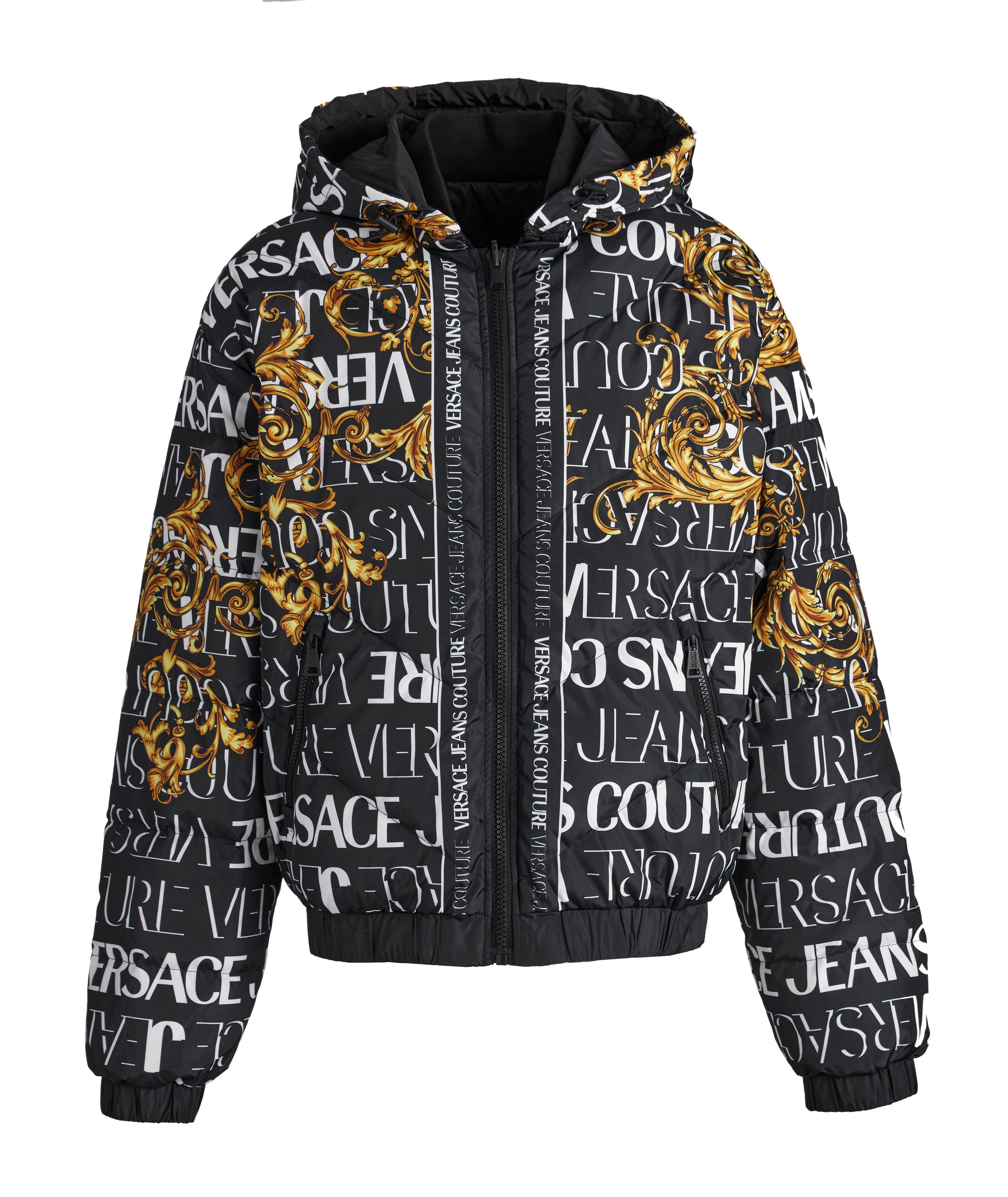 Reversible Baroque Logo Hooded Down Jacket image 0