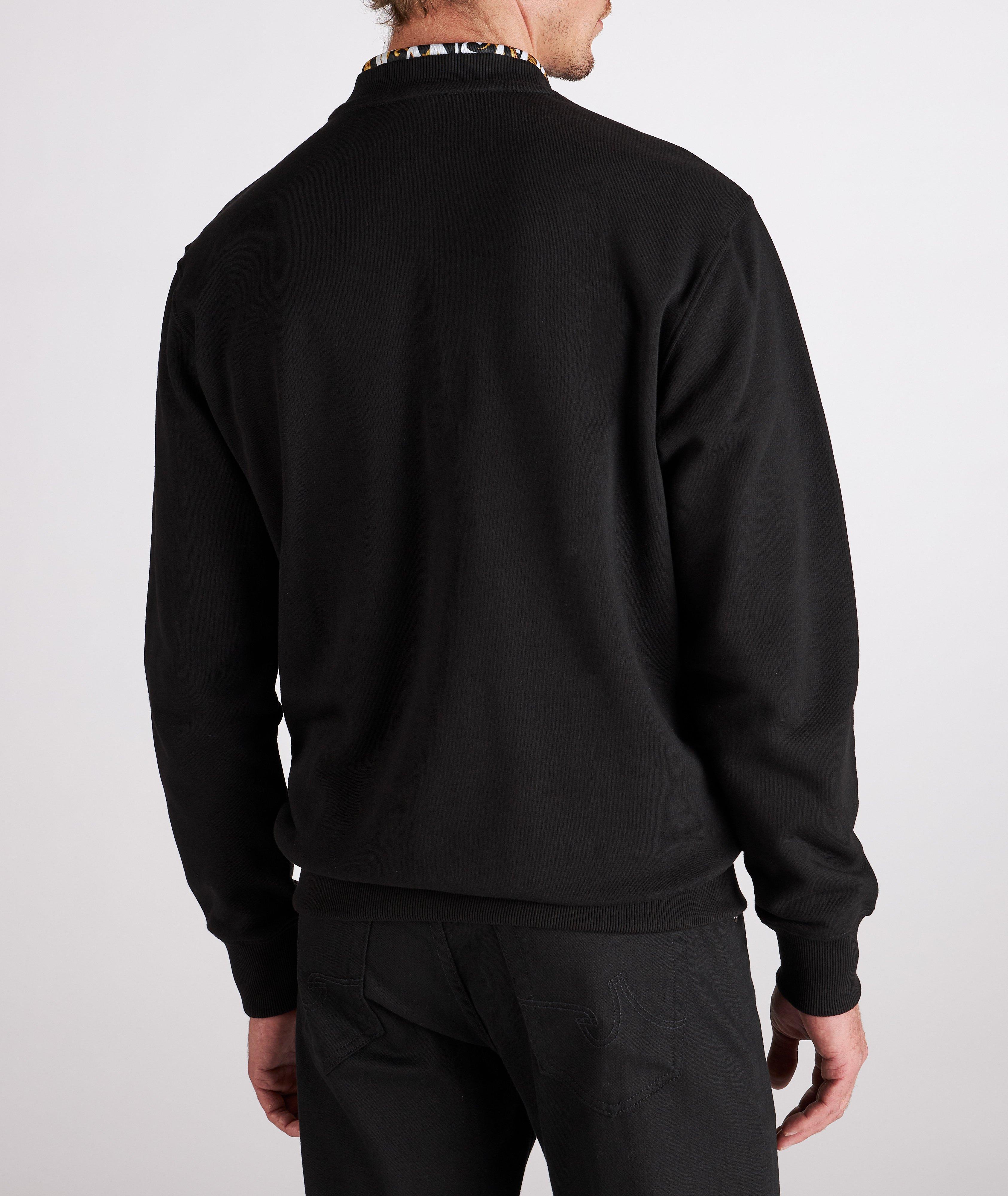 Foil Logo Printed Cotton Crewneck Sweater image 3