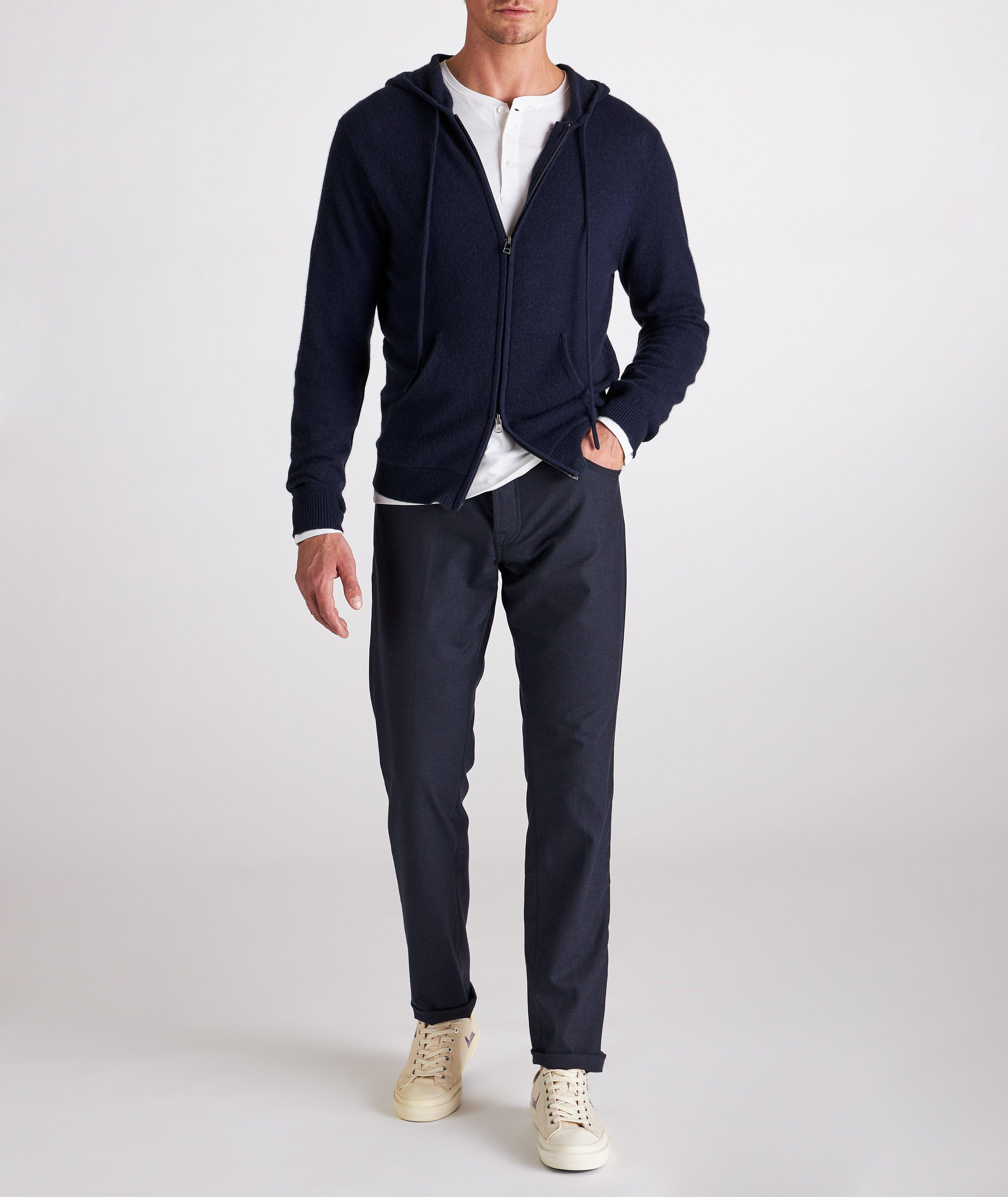 Zip-Up Cashmere Hooded Sweater image 1