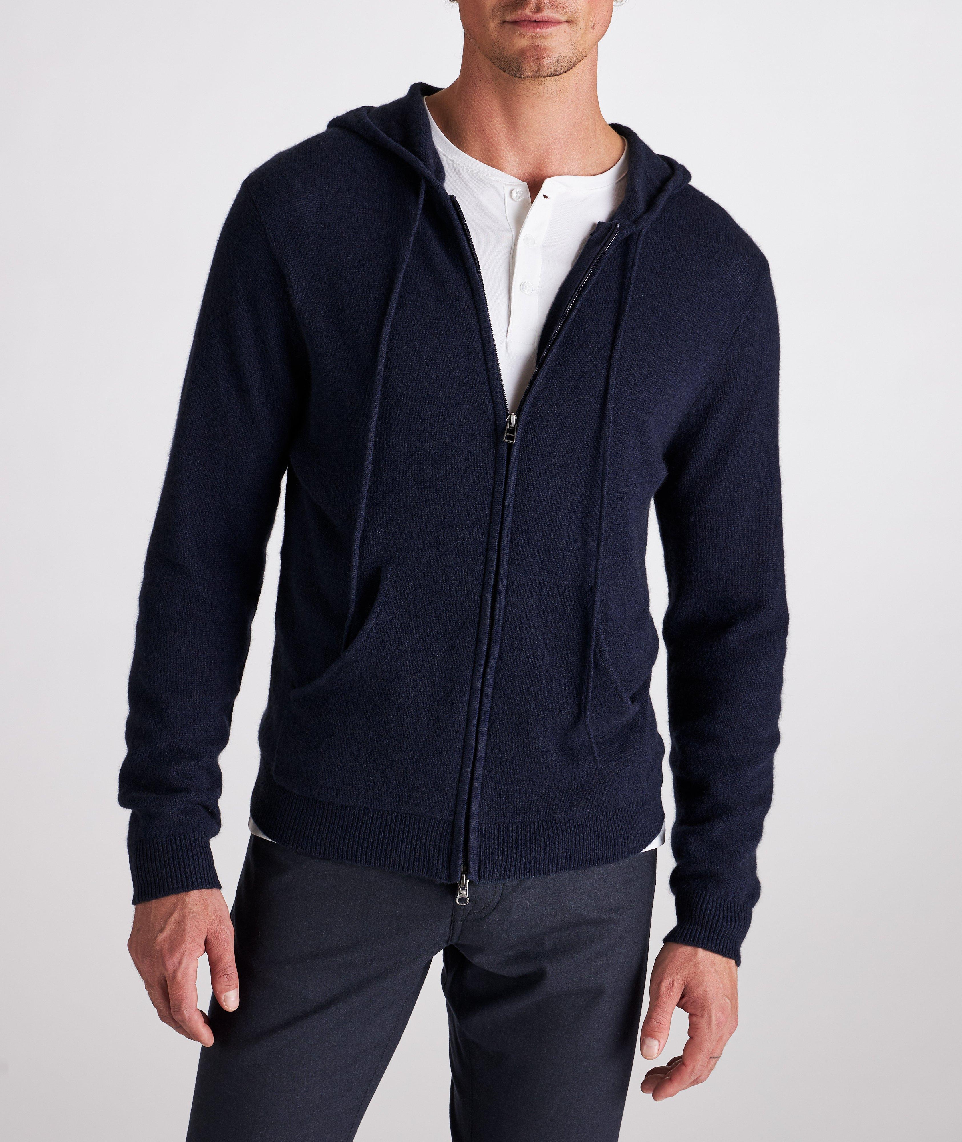 Zip-Up Cashmere Hooded Sweater image 2
