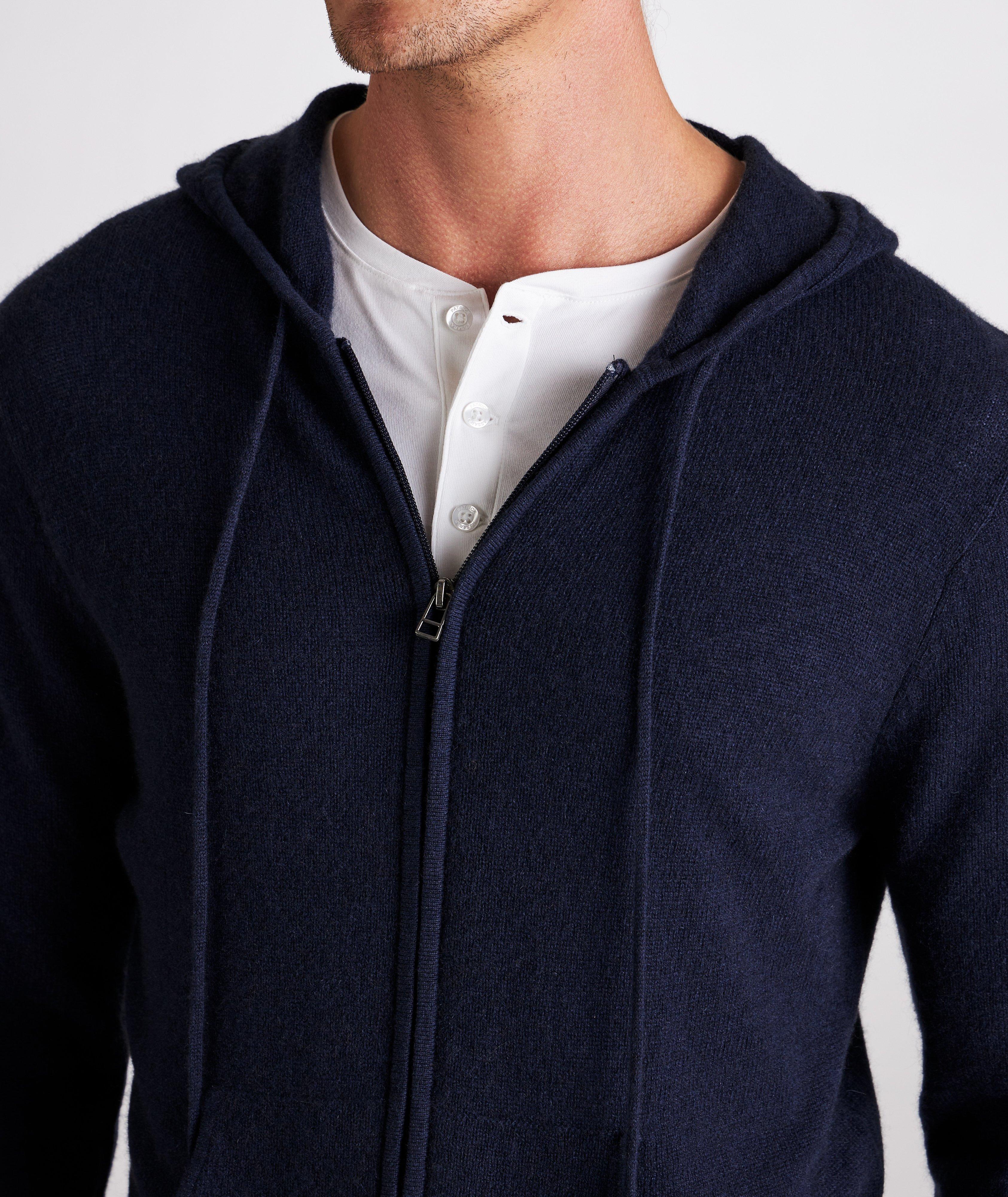 Zip-Up Cashmere Hooded Sweater image 4