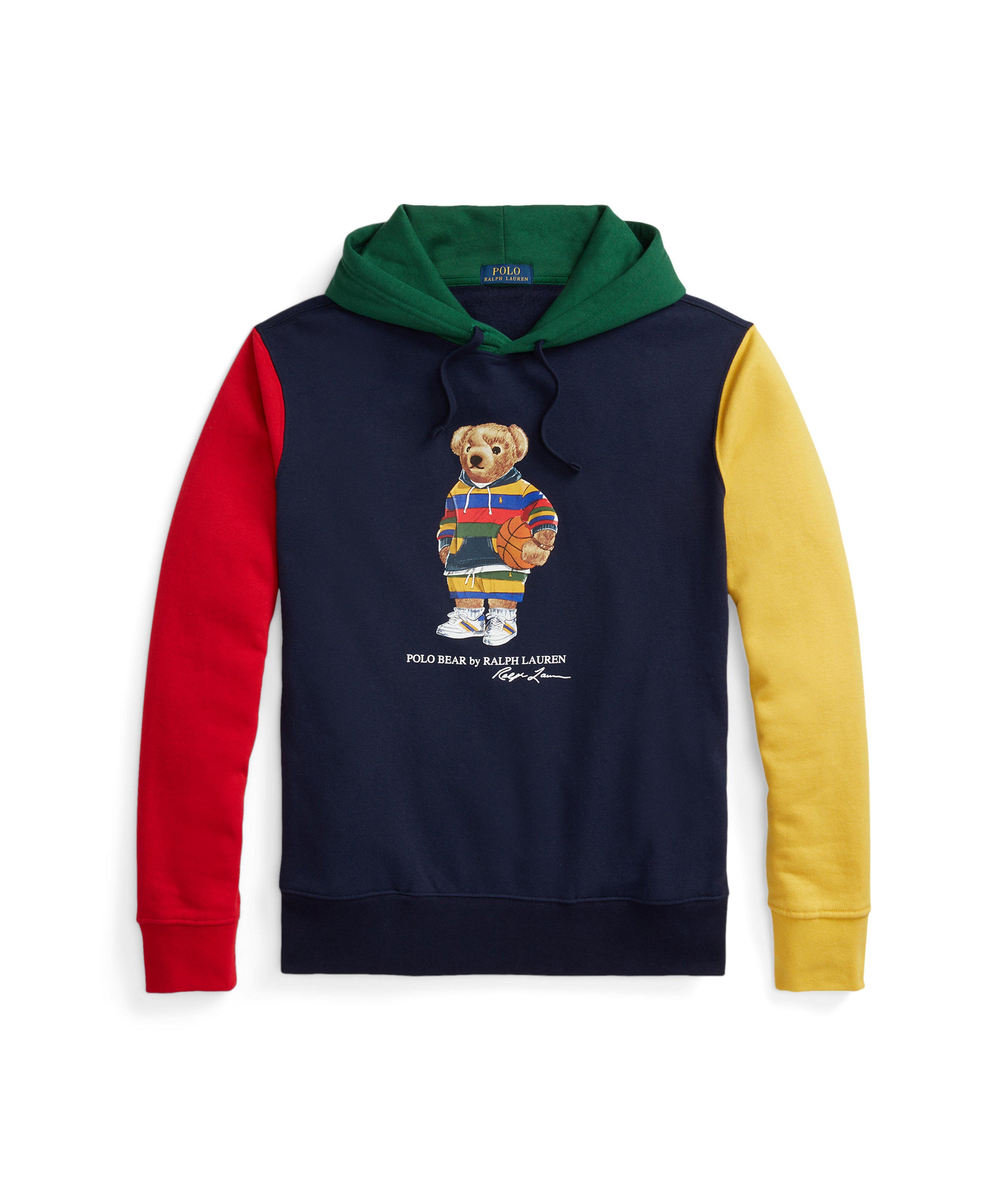 Cotton-Blend Polo Bear Basketball Hoodie image 0