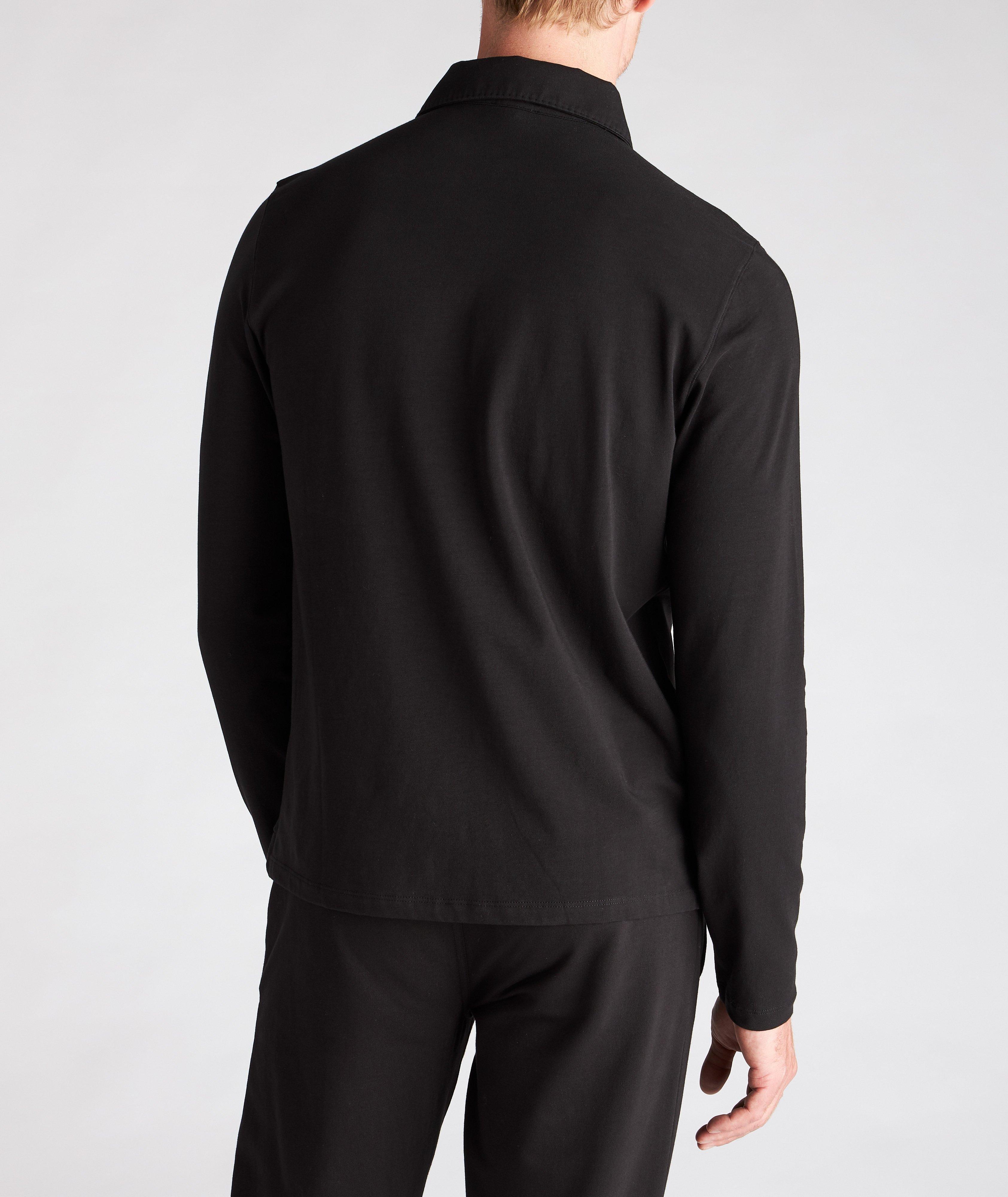 Long-Sleeve Stretch-Cotton Polo image 2