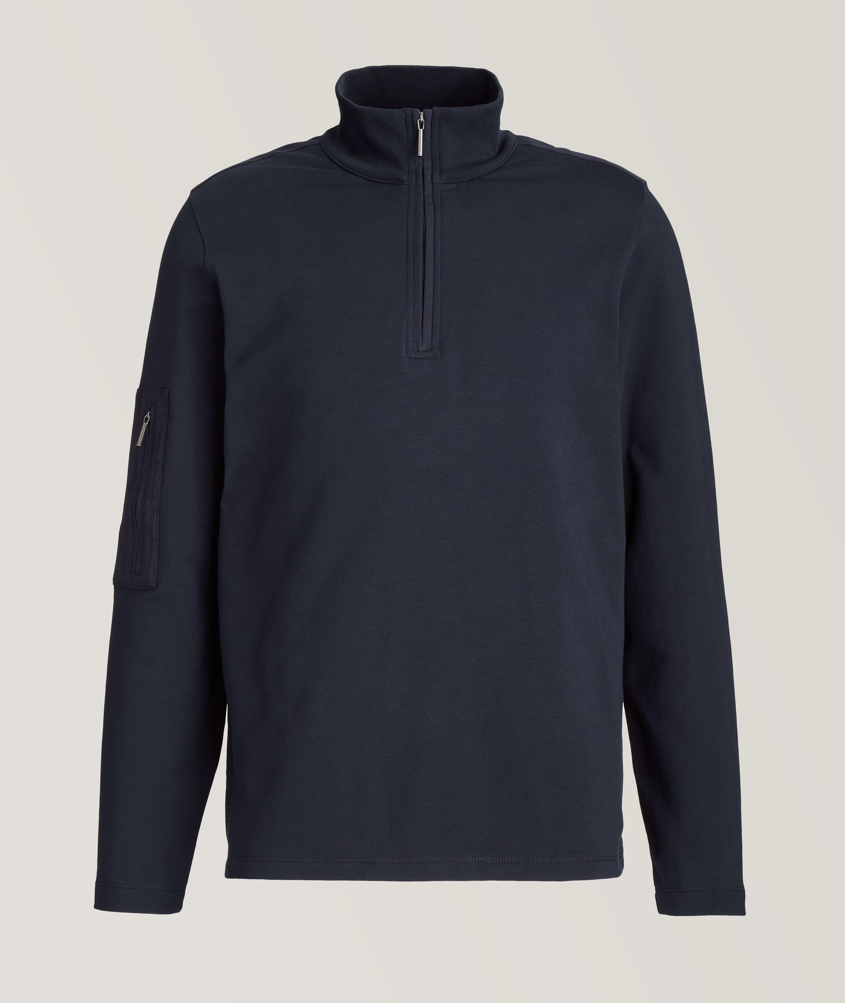 Pima Cotton 1/4 Zip Mock Neck image 0