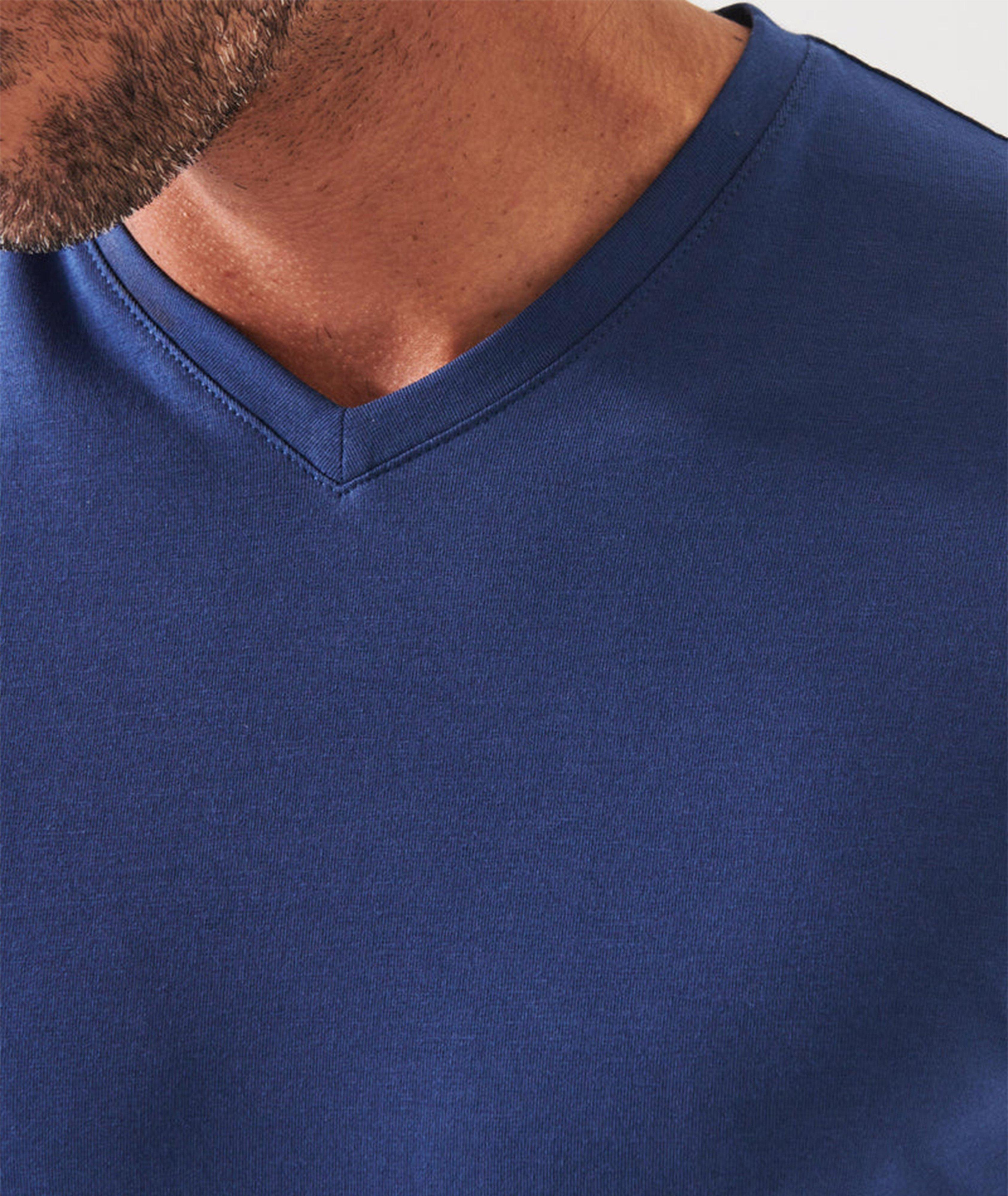 Stretch Cotton V-neck T-Shirt image 1