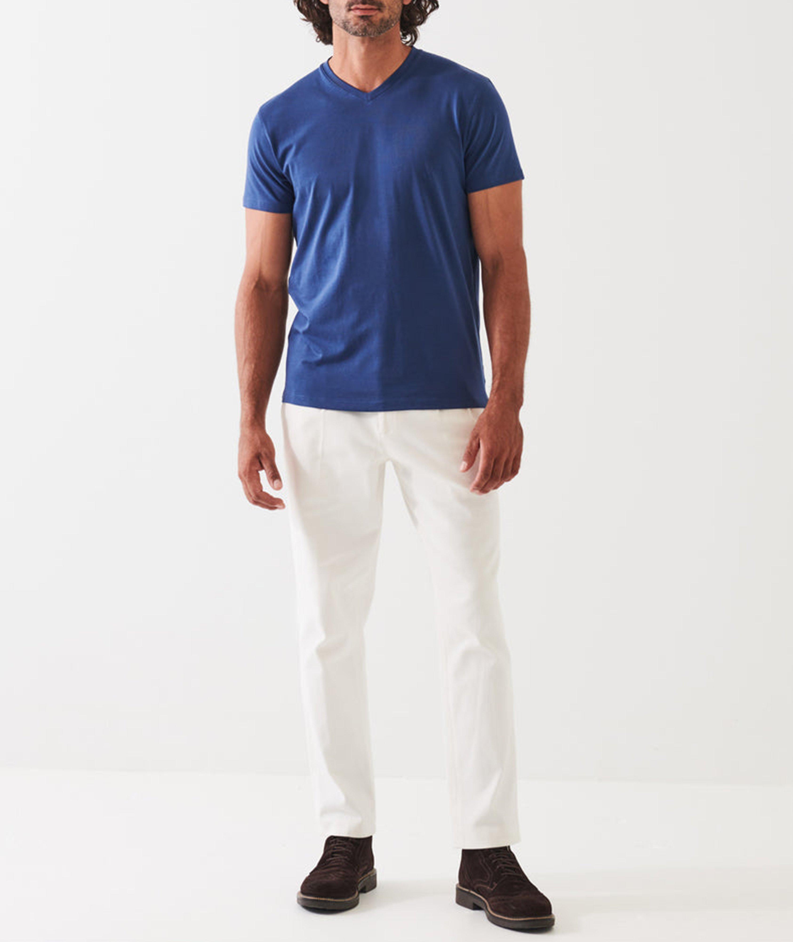 Stretch Cotton V-neck T-Shirt image 2