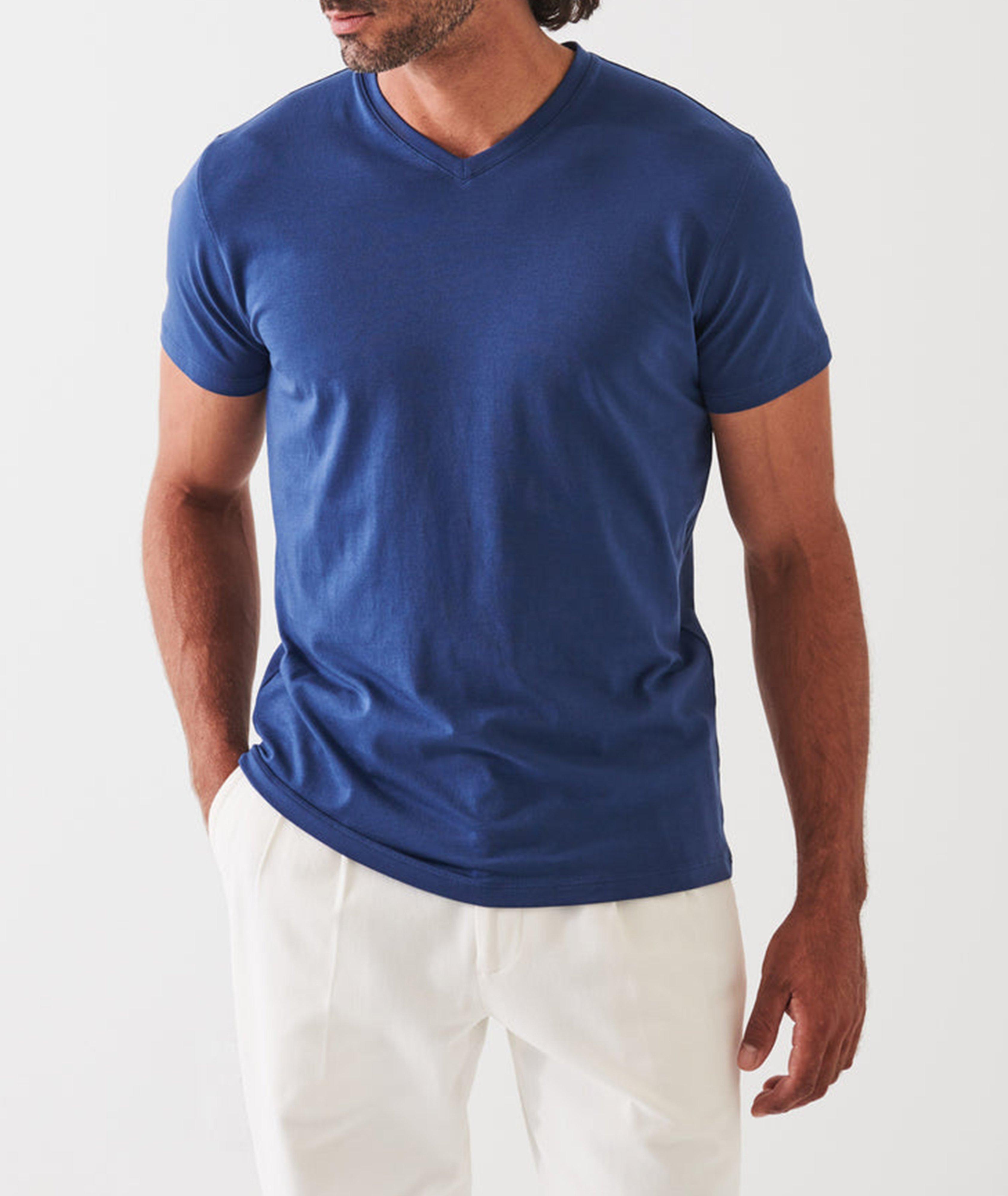 Stretch Cotton V-neck T-Shirt image 0