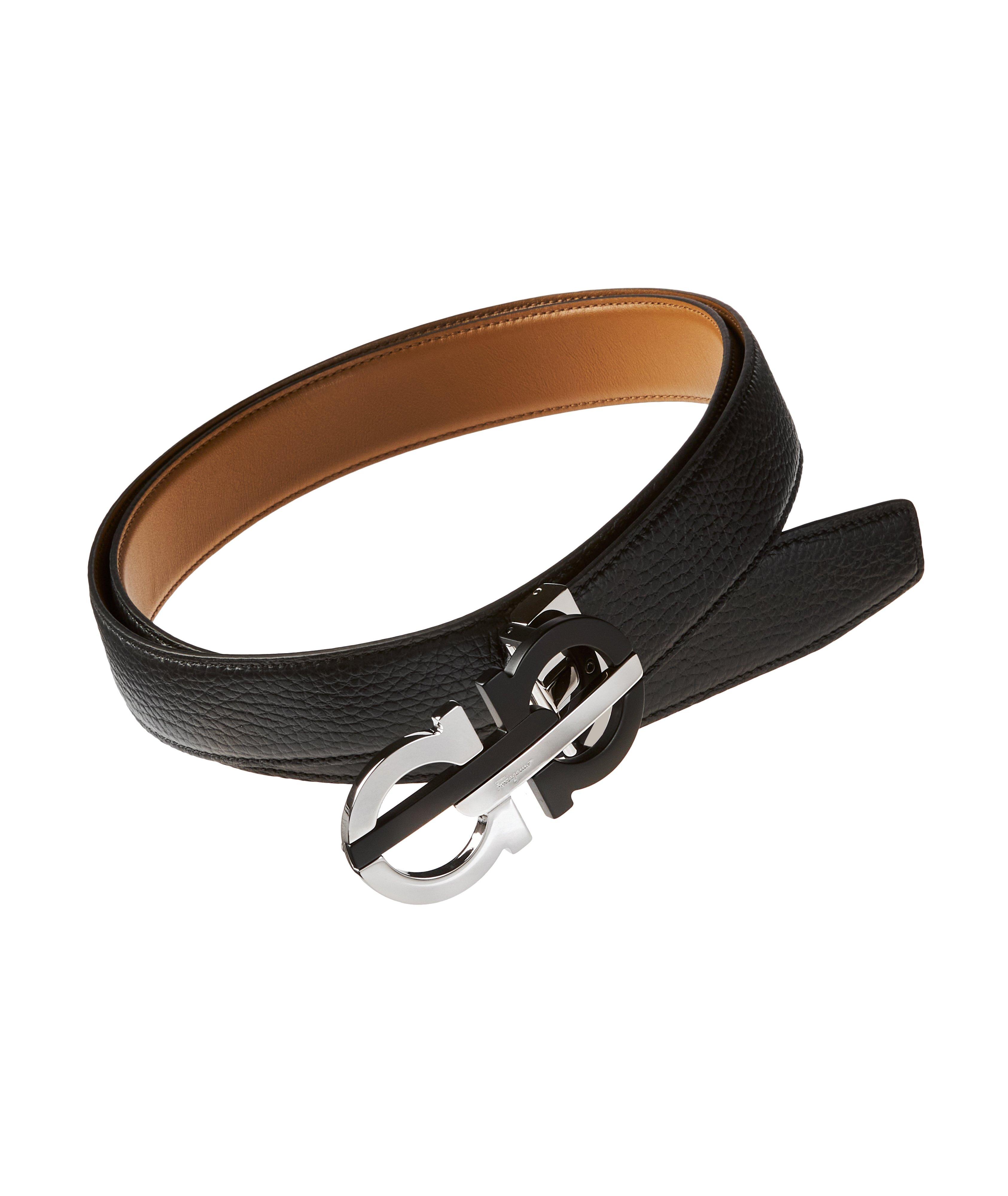 Reversible Two-Tone Double-Gancini Leather Belt image 0