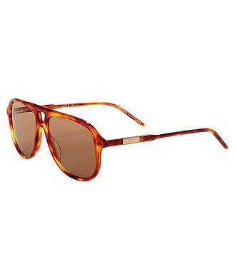 Gucci Shiny Blonde Havana Pilot Lens Sunglasses