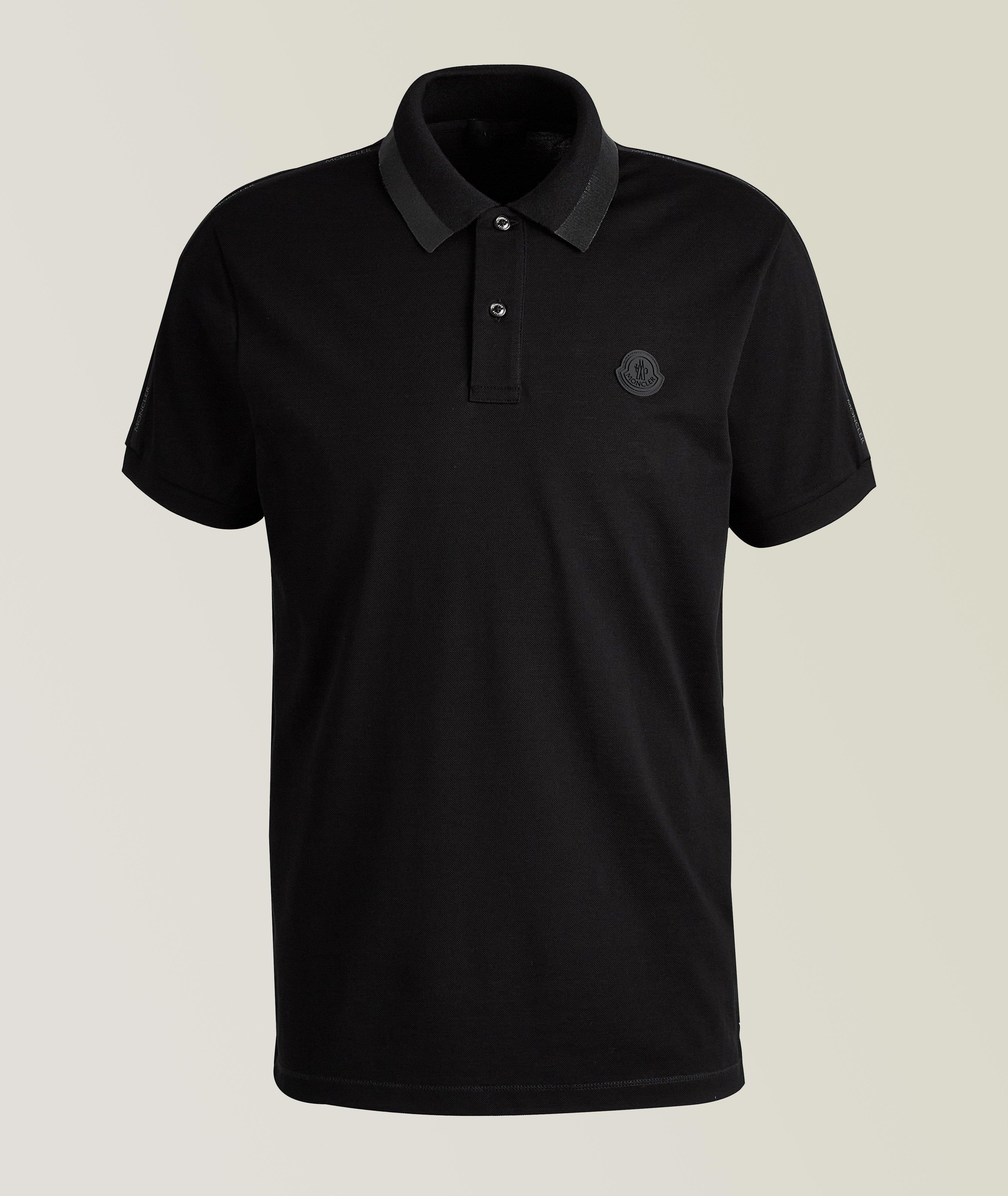 Short-Sleeve Logo Embossed Cotton Pique Polo image 0