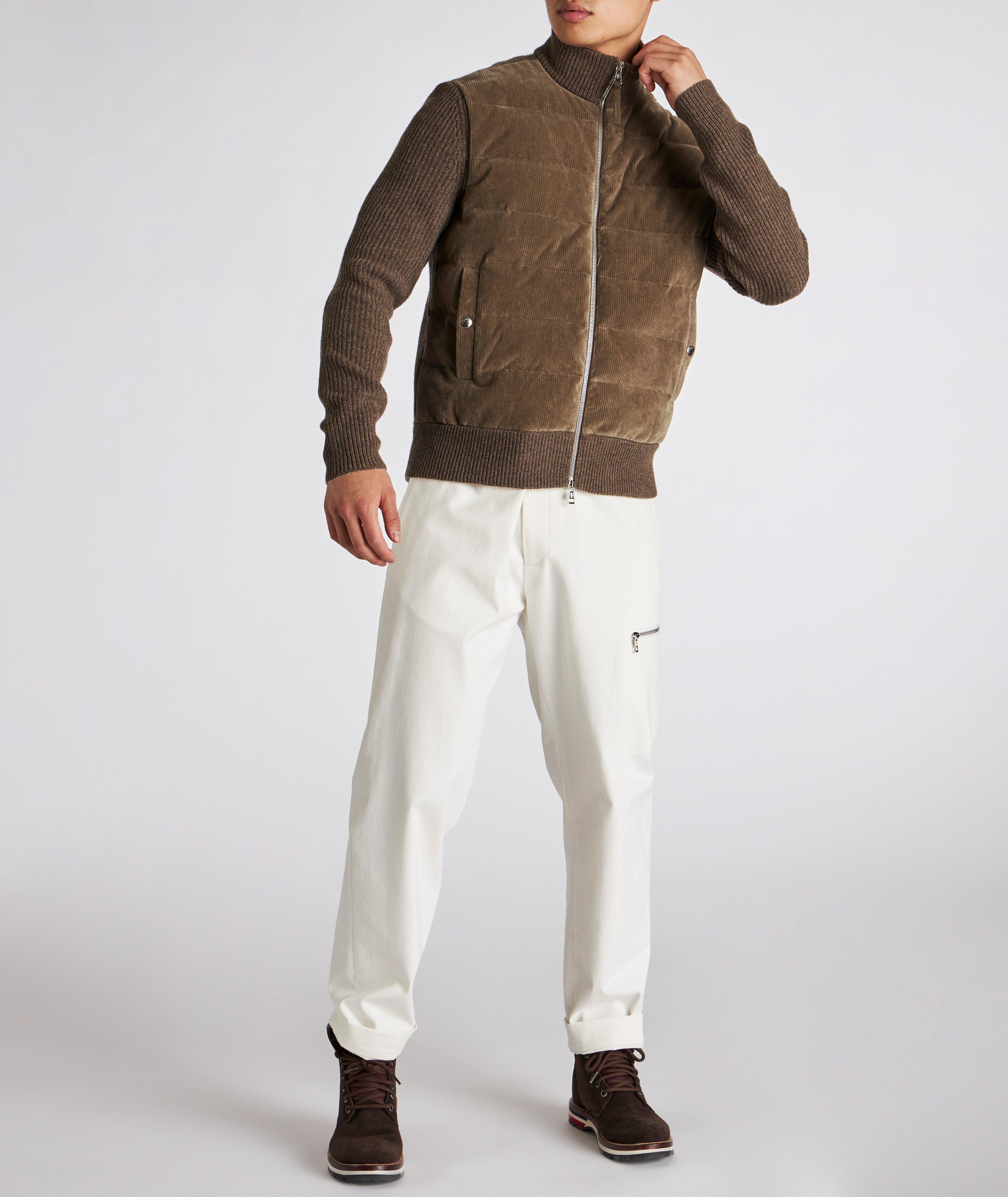 Padded Wool And Cotton-Blend Velvet Cardigan  image 1