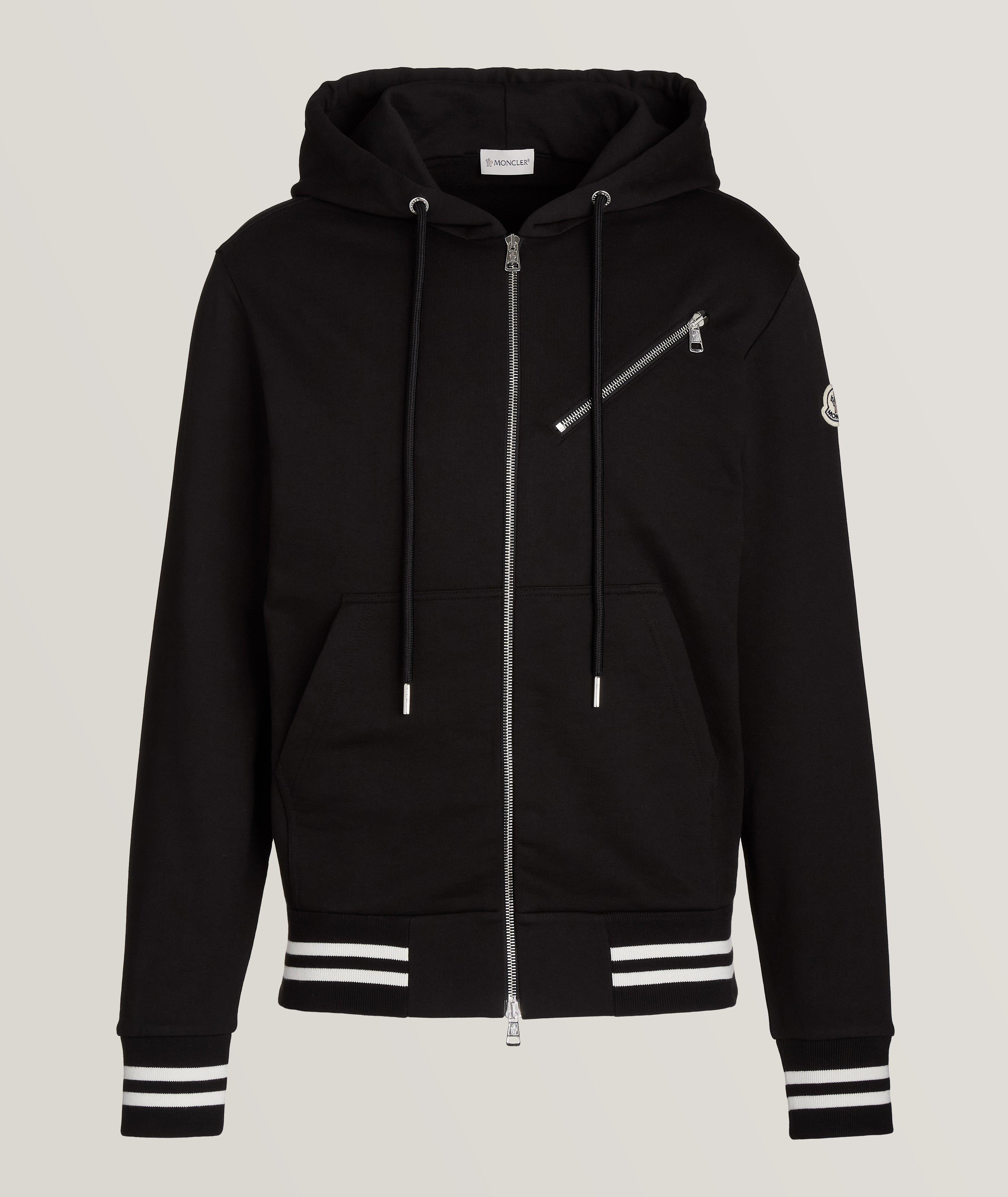 Cotton Zip Up Tipped Hooded Sweater