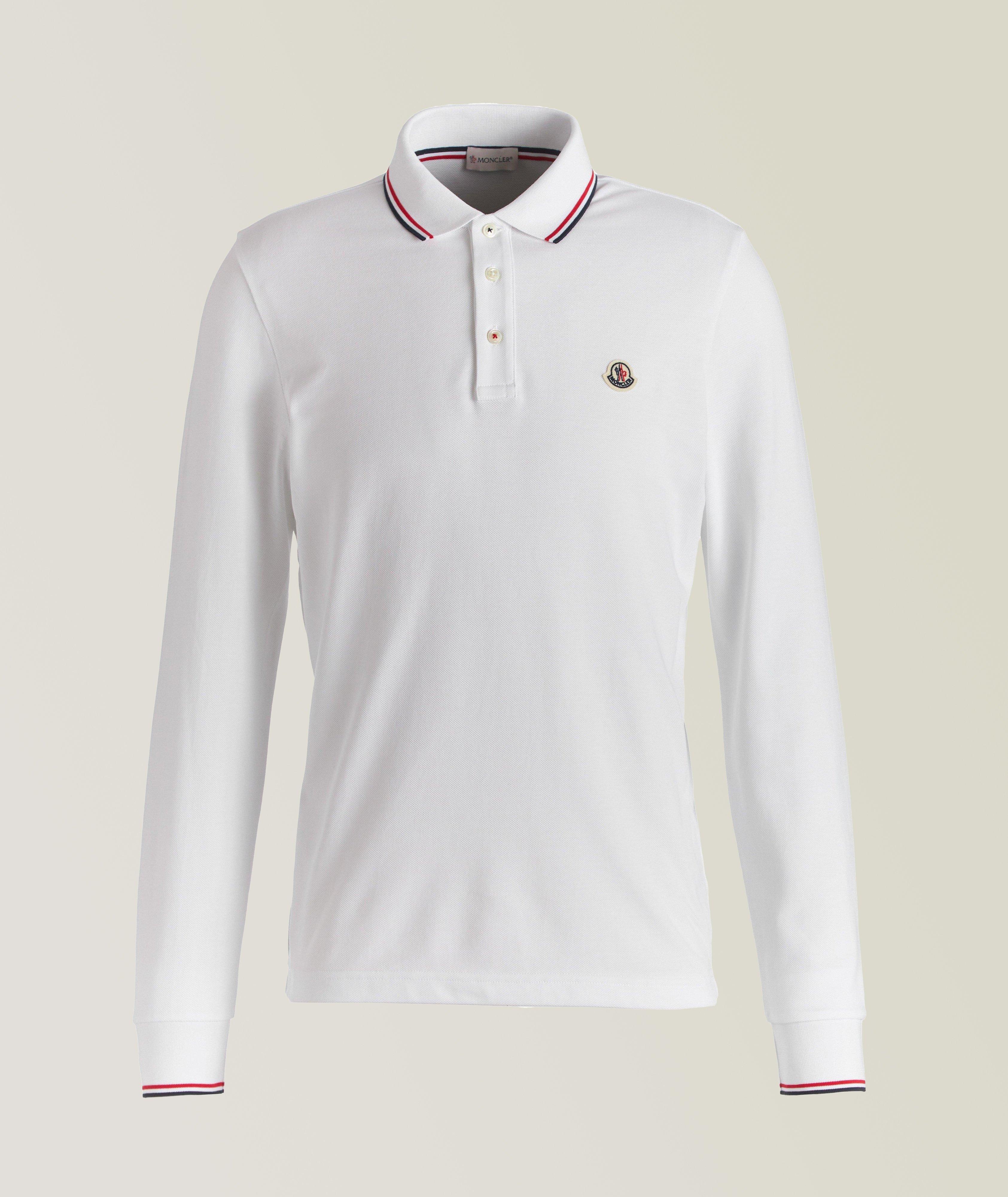 Long-Sleeve Piqué Cotton Polo