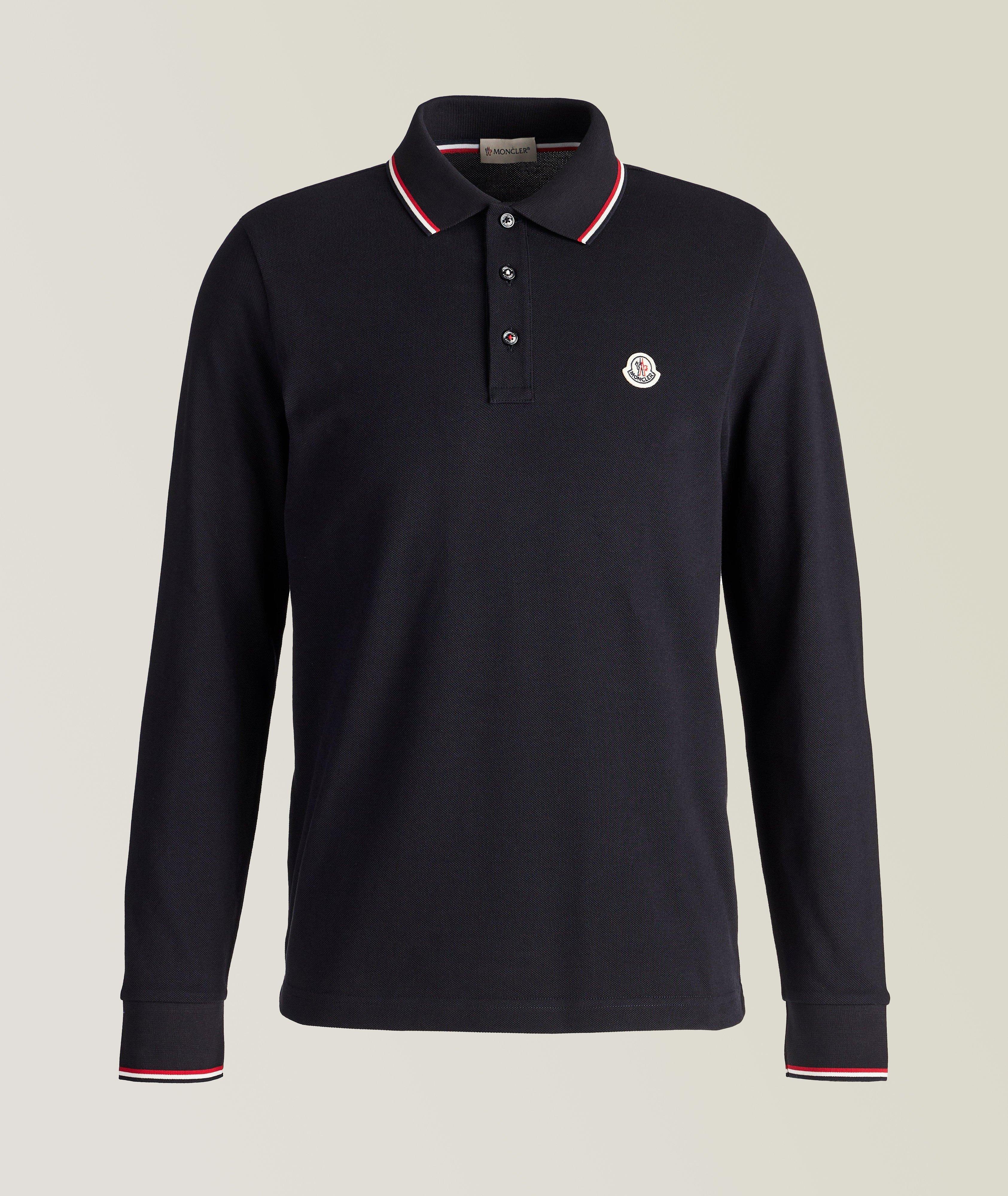 Moncler Long-Sleeve Piqué Cotton Polo | Sweaters & Knits | Harry Rosen
