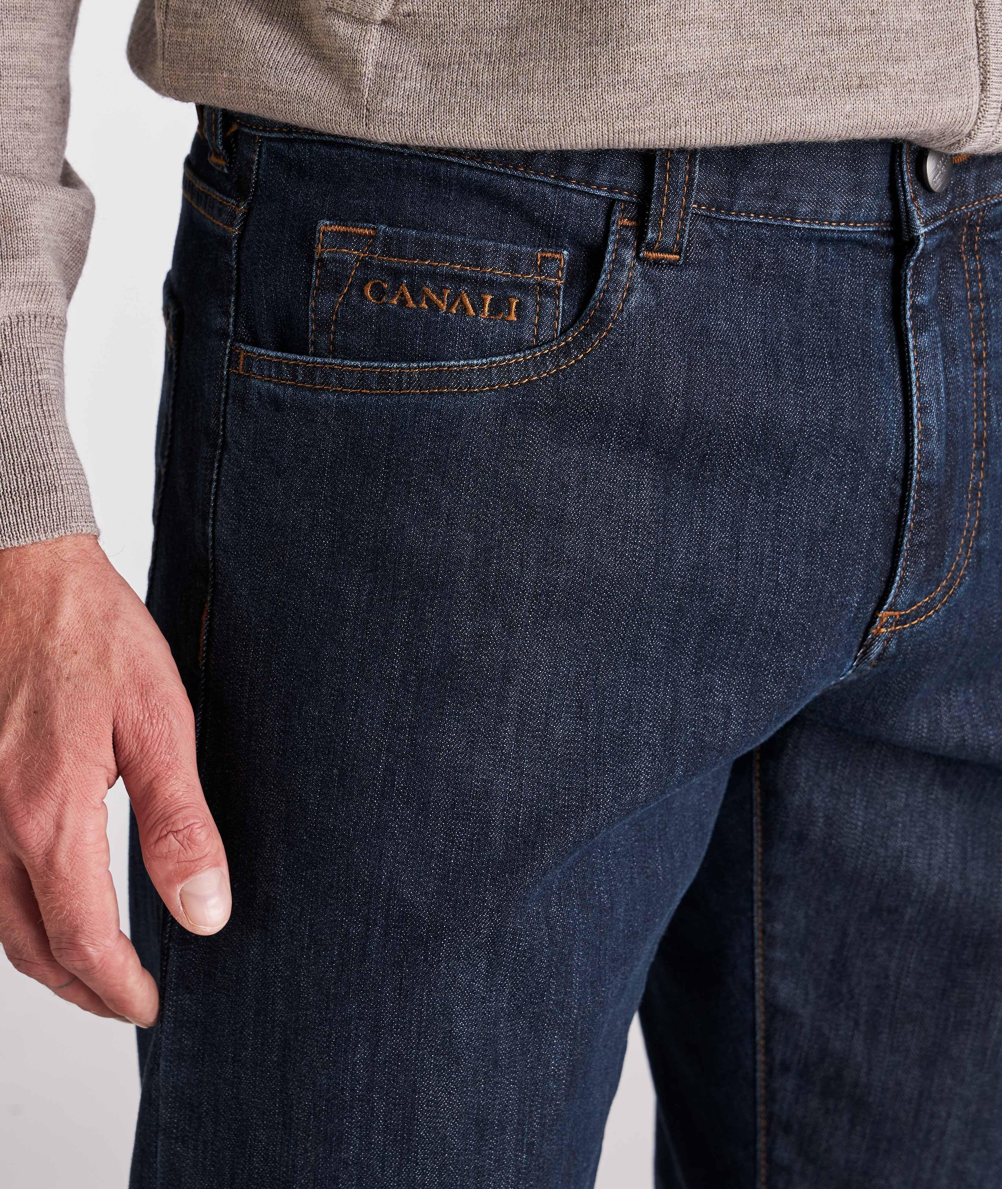 Washed Five-Pocket Slim-Fit Jeans image 5