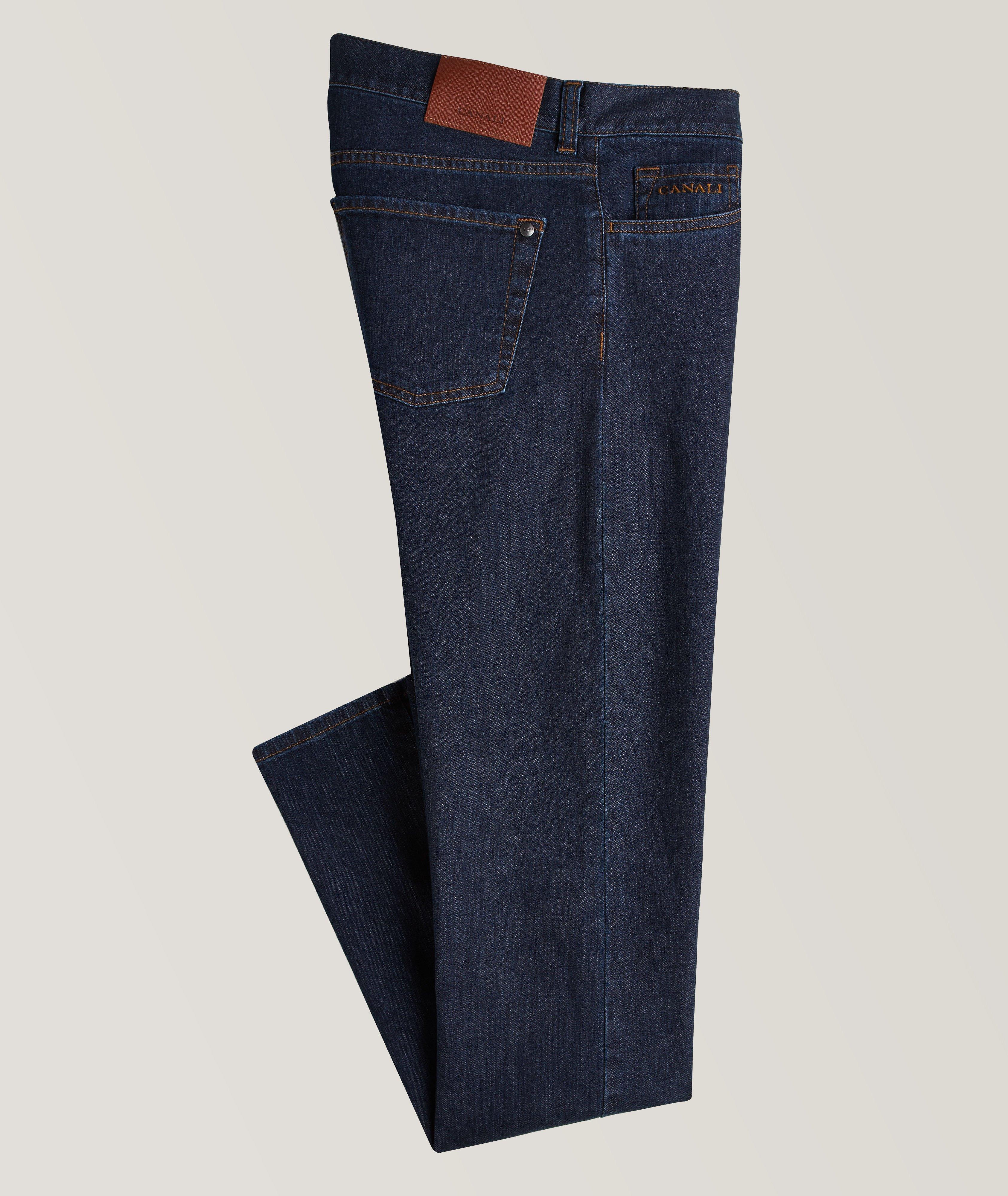 Washed Five-Pocket Slim-Fit Jeans image 0