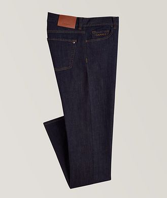 Canali Slim-Fit Washed 5-Pocket Cotton-Blend Jeans