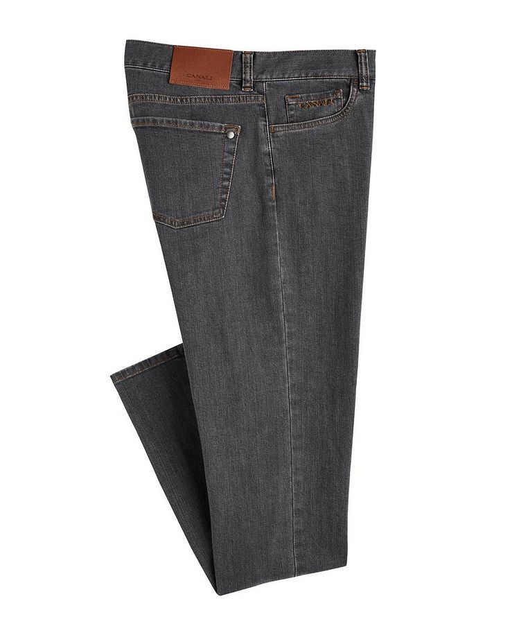 Slim-Fit Washed 5-Pocket Cotton-Blend Jeans image 0