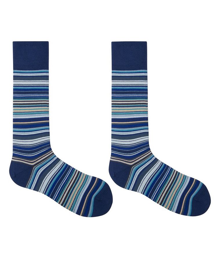 Signature Stripe Cotton-Blend Knit Socks image 1