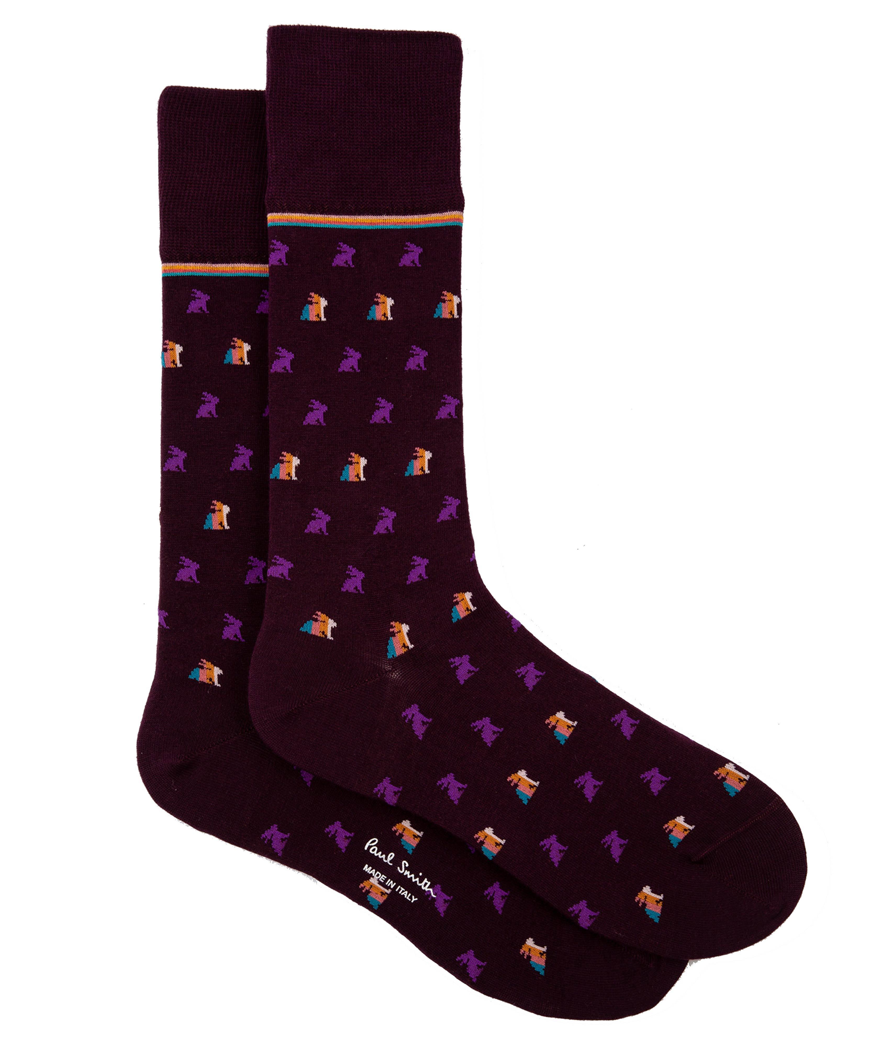 Paul Smith Chaussettes en coton extensible à motif de lapins