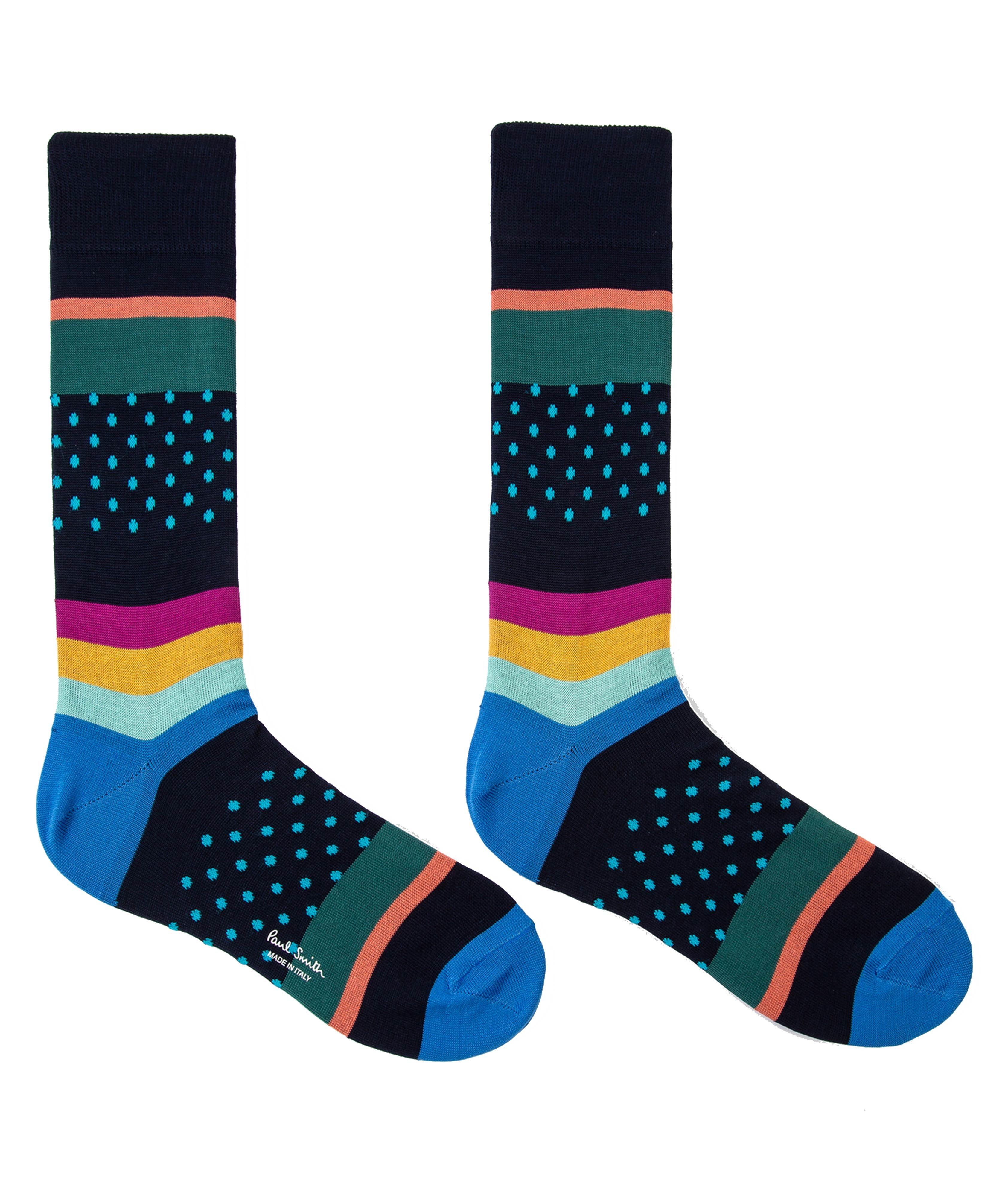 Chaussettes en mélange de coton à rayures image 1