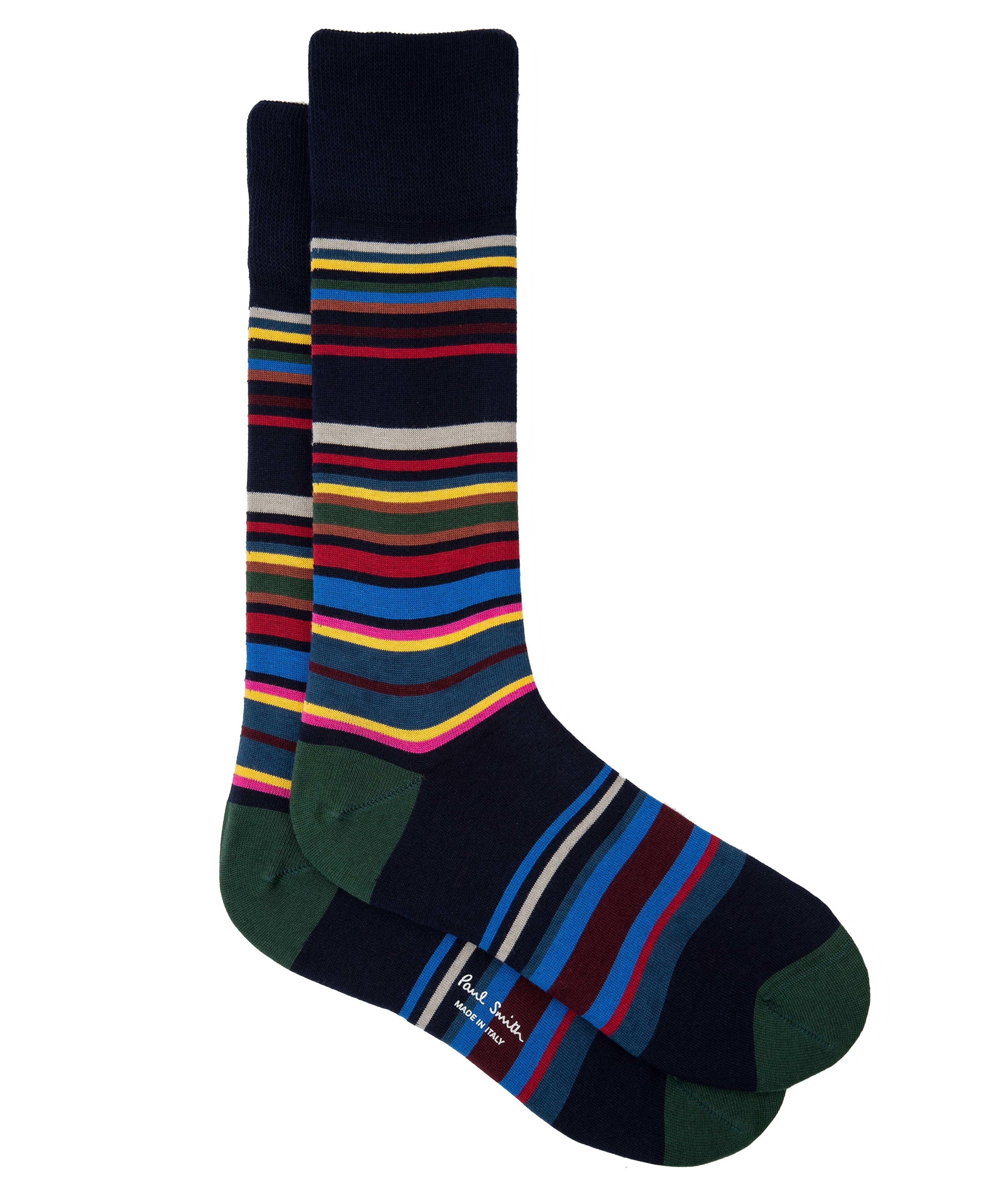 Signature Striped Cotton-Blend Socks image 0