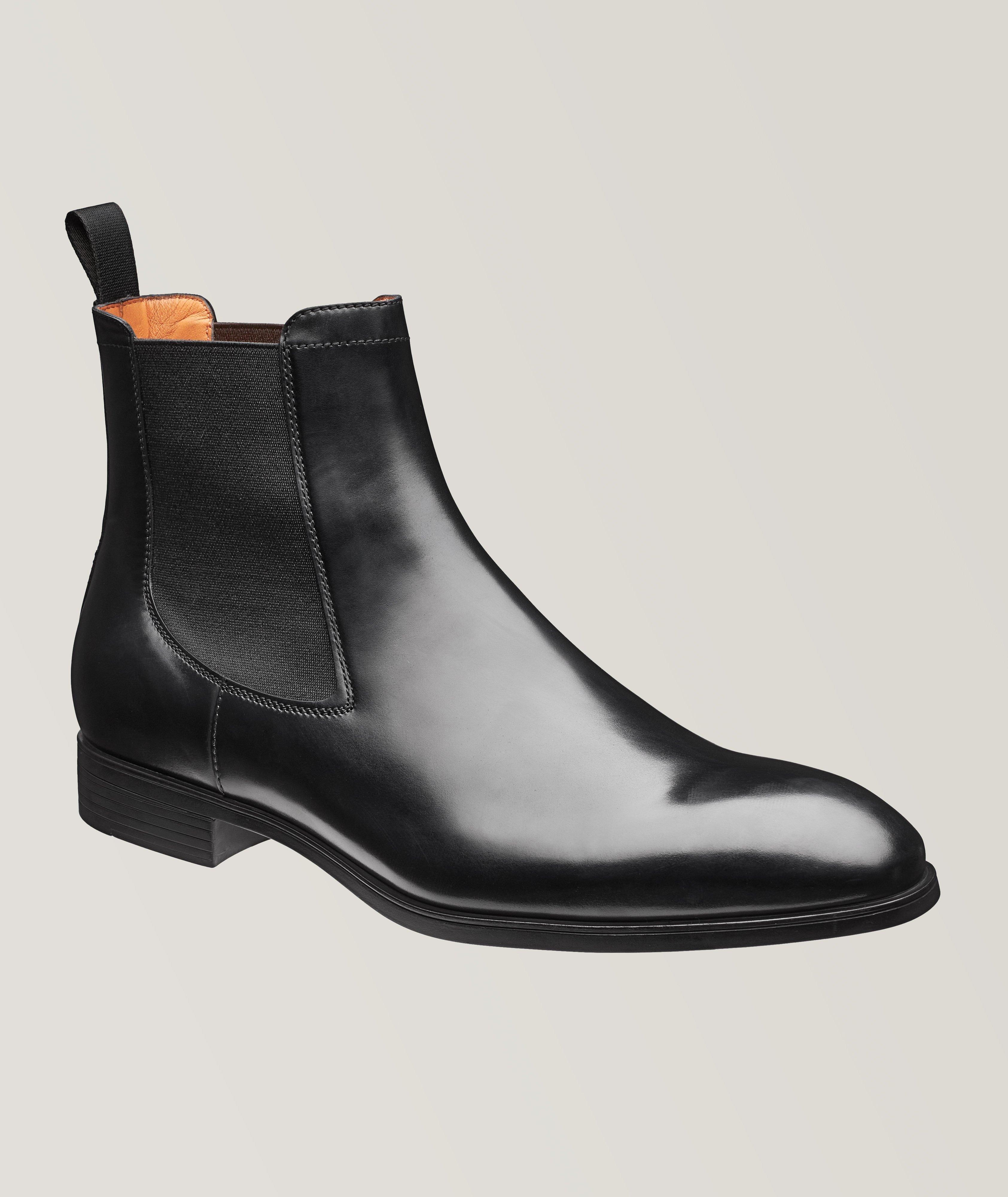 Santoni Polished Leather Chelsea Boots | Boots | Harry Rosen