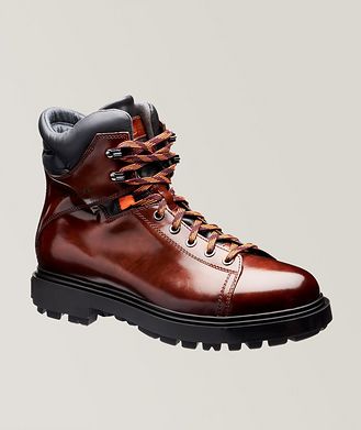 Santoni Polished Leather Hiking Boot