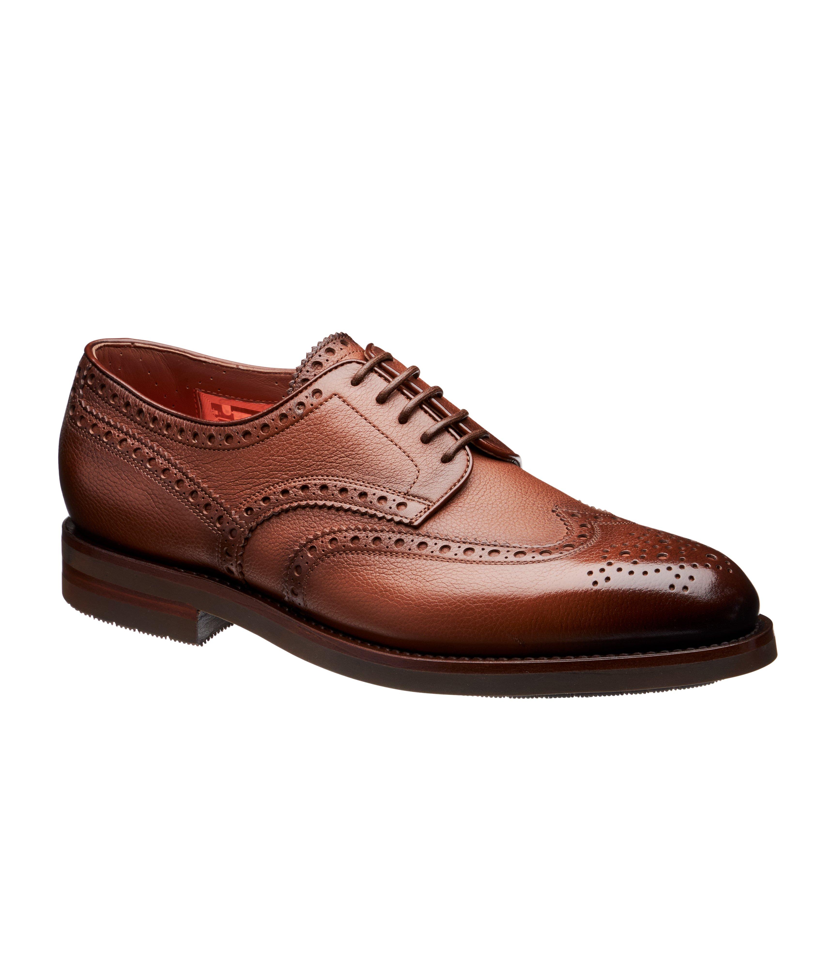Santoni Chaussure brogue en cuir à bout incurvé