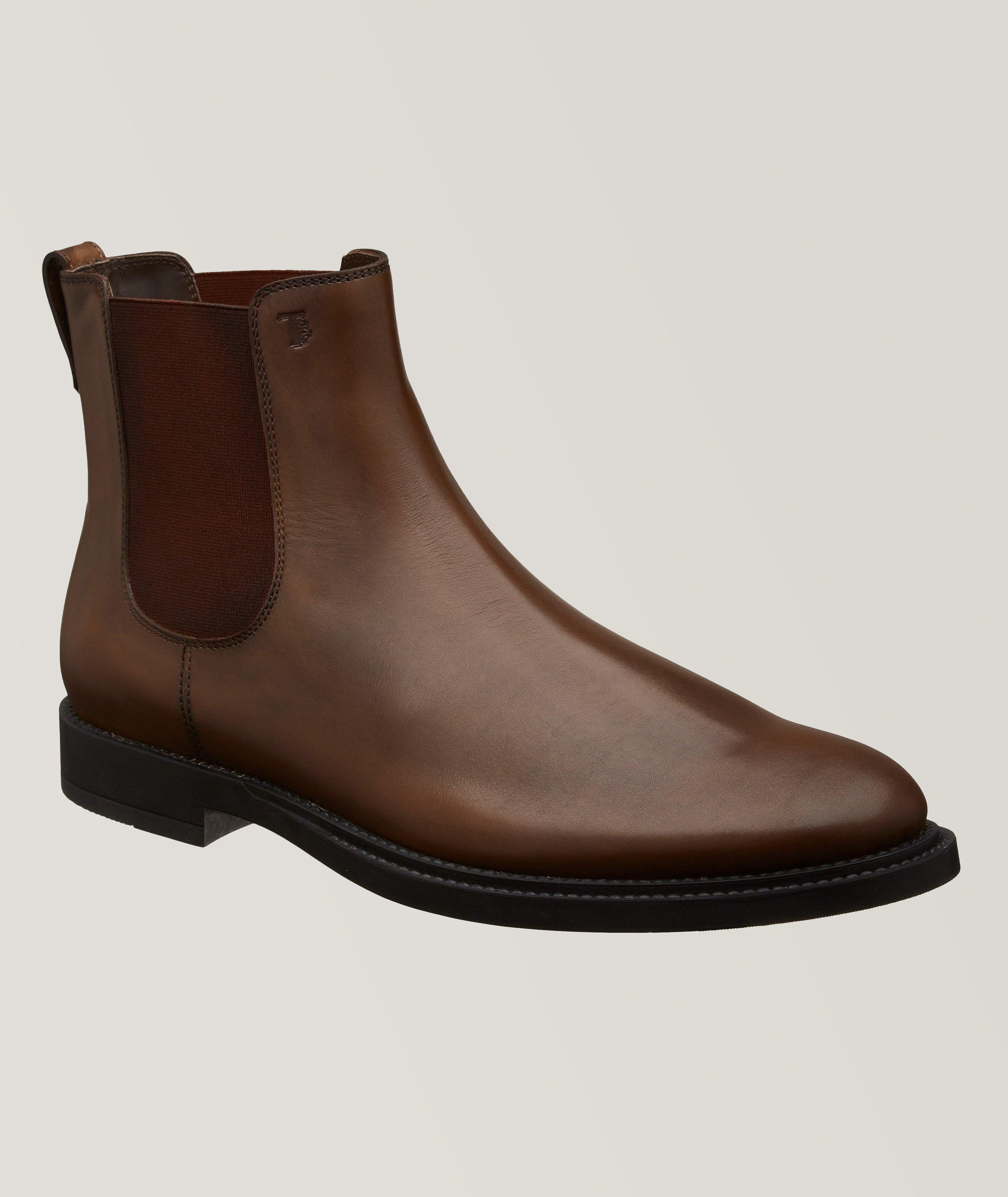 Brushed Leather Chelsea Boots image 0