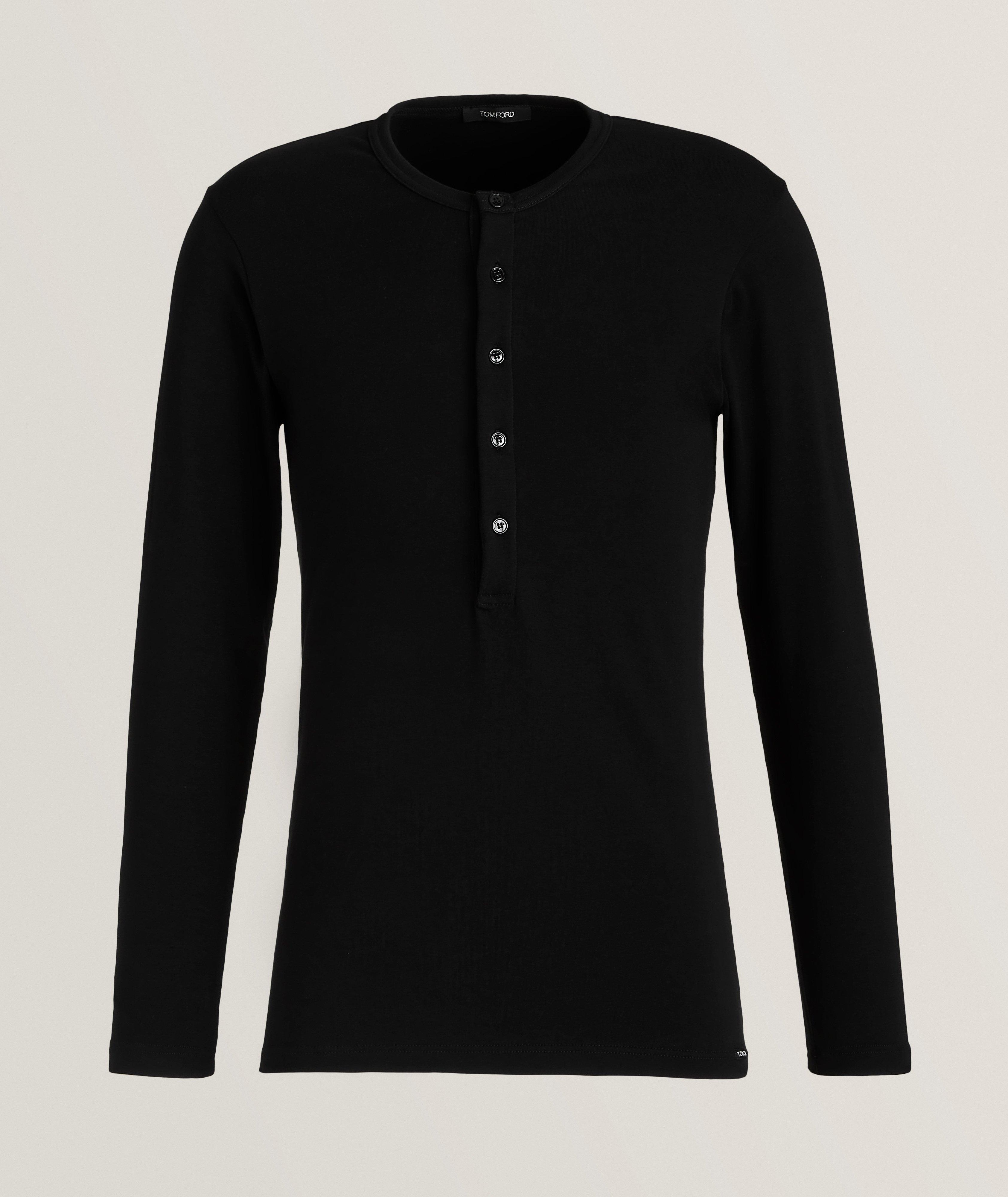 Stretch-Cotton Jersey Henley image 0
