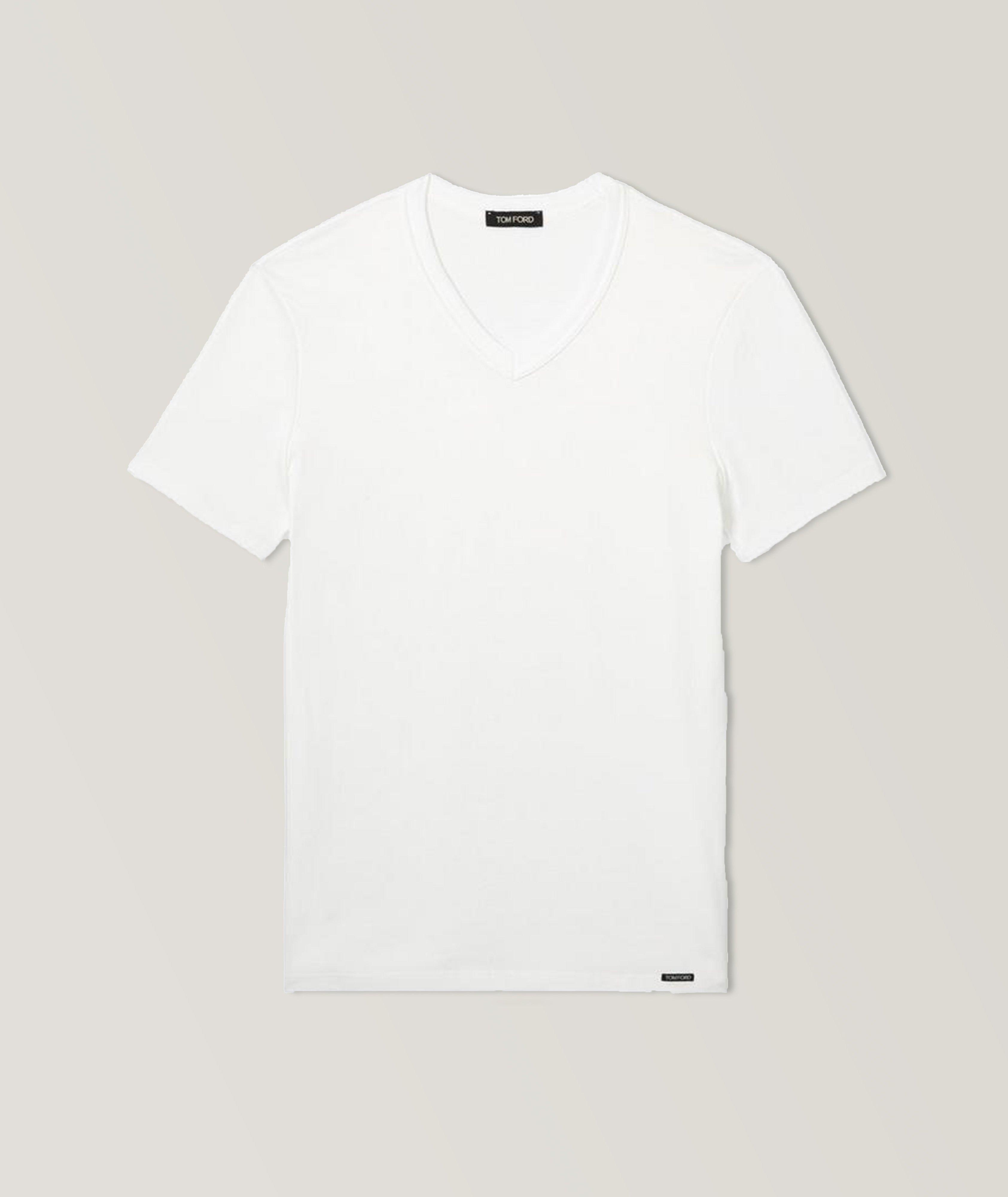 Stretch-Cotton V-Neck T-Shirt image 0