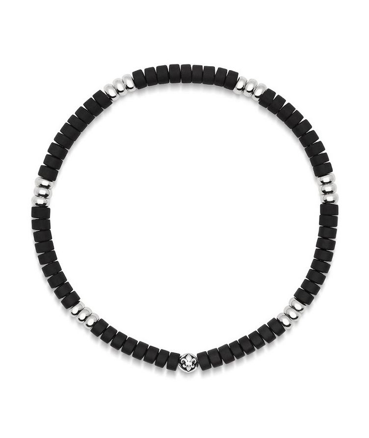 Onyx Heishi Beads & Silver Bracelet image 0
